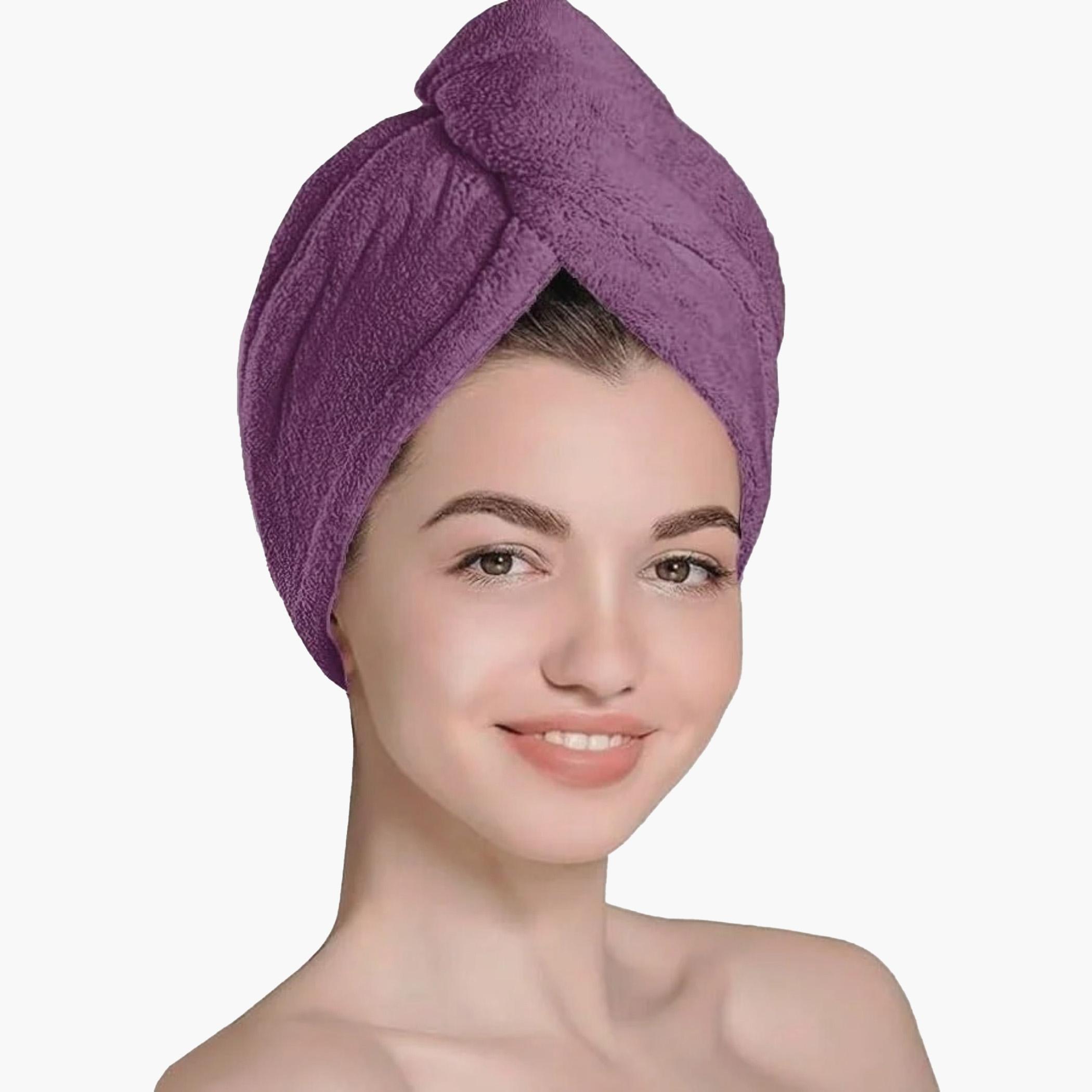 Purple Hair Drying Turban-household-bathandlaundry-bathlinen-towels-image-2