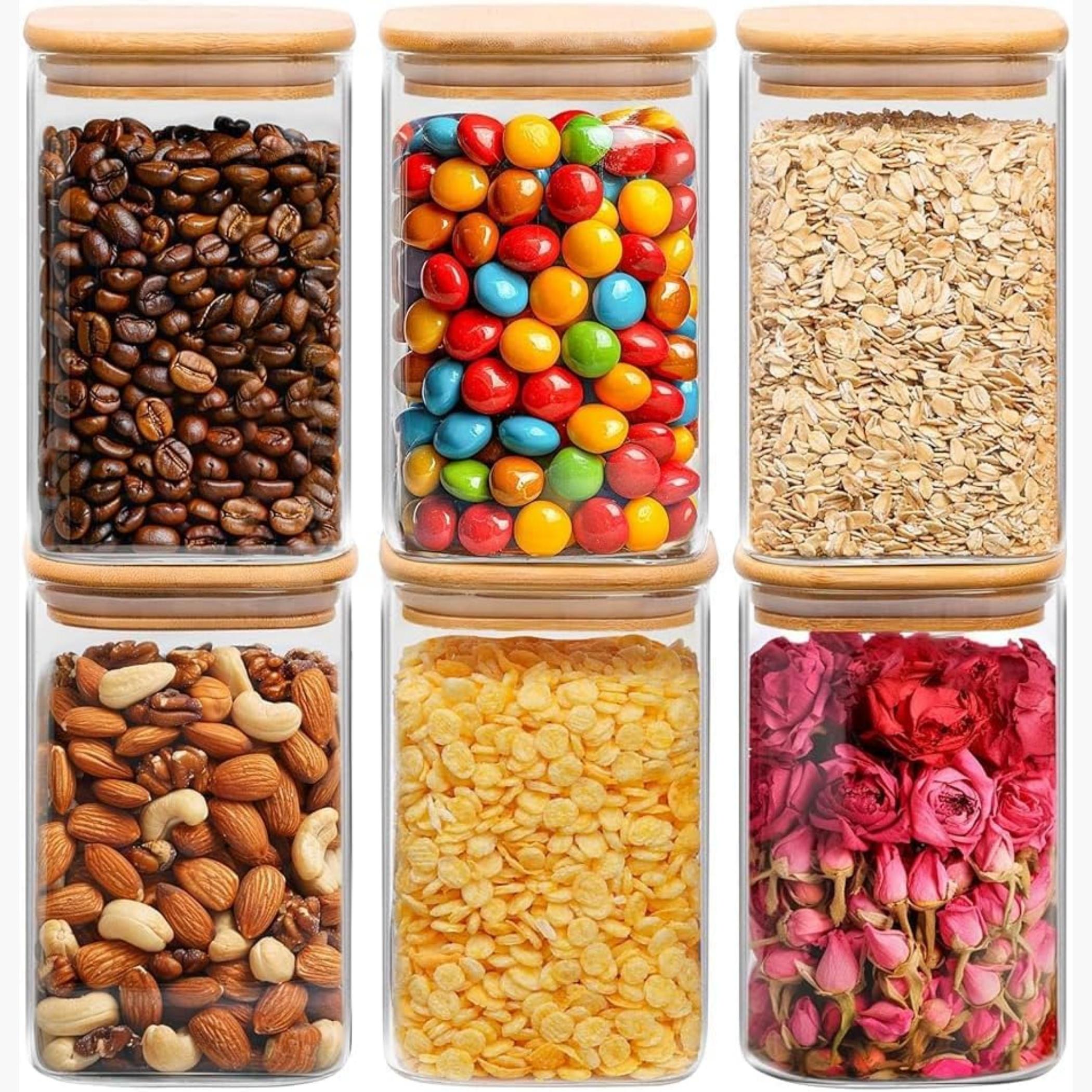1 تشيس برطمانات تخزين طعام زجاجية مربعة بأغطية-household-kitchen-foodstorage-canistersandjars-image-1