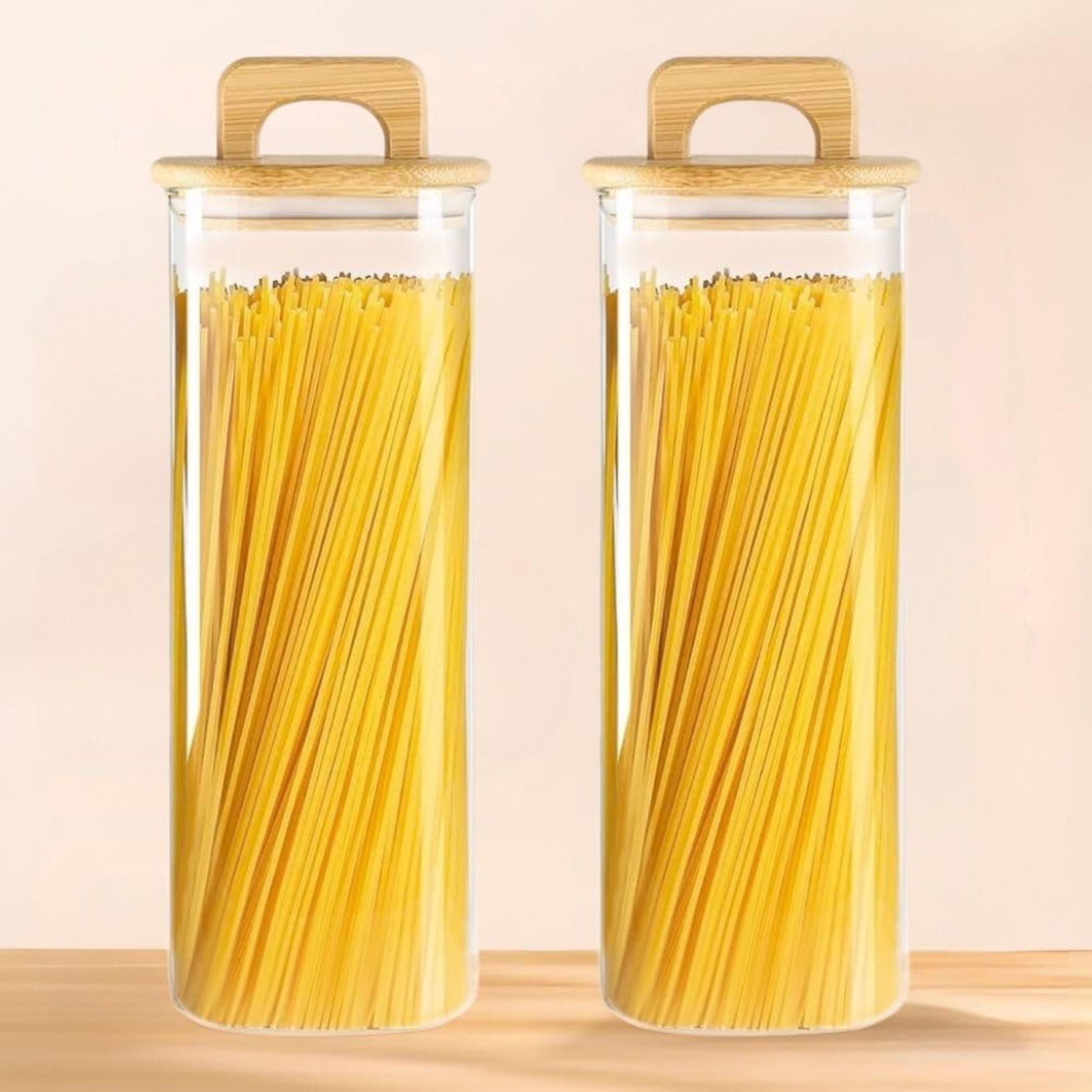 Square Glass Storage Jars with Wooden Lids-household-kitchen-foodstorage-containers-image-5