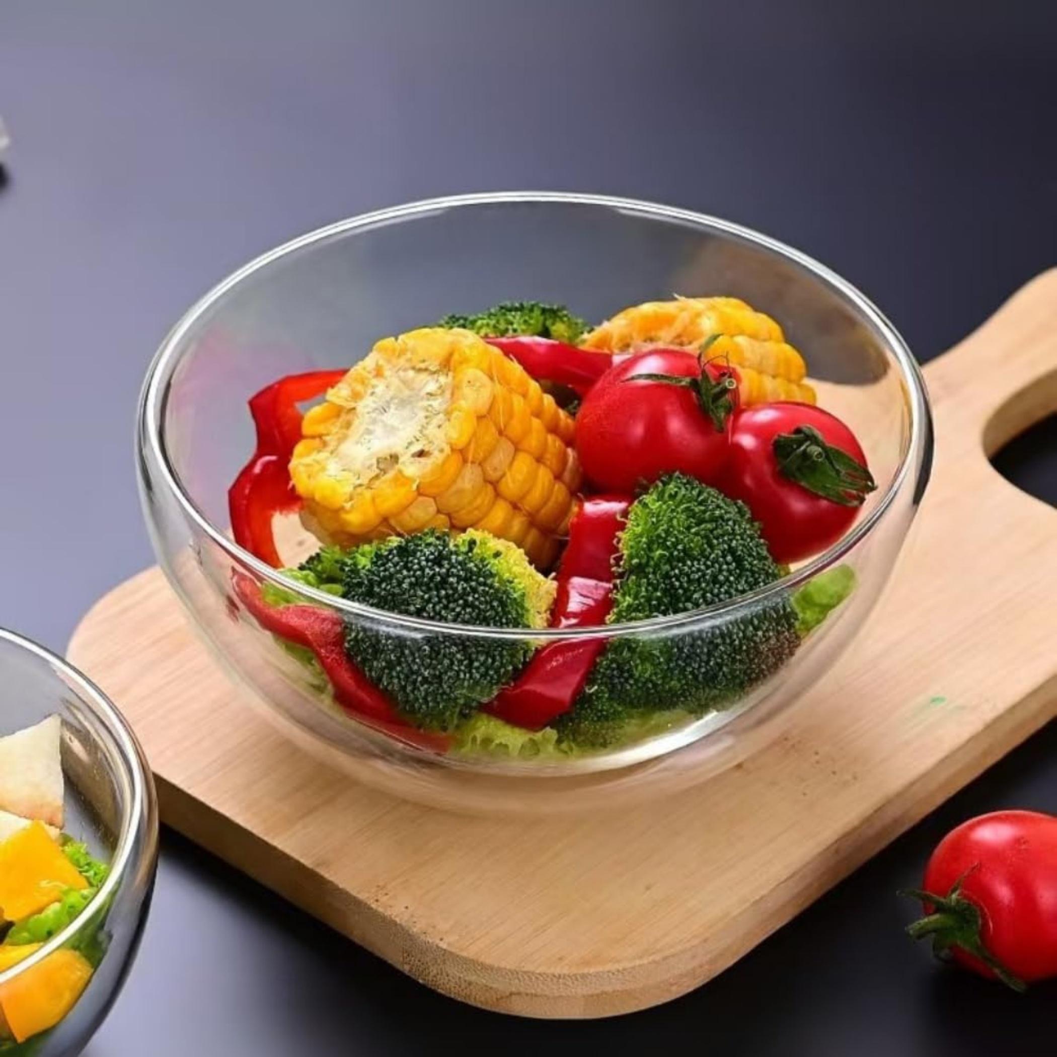 Double-Walled Glass Serving Bowl - 20cm-household-dining-dinnerware-bowls-image-2