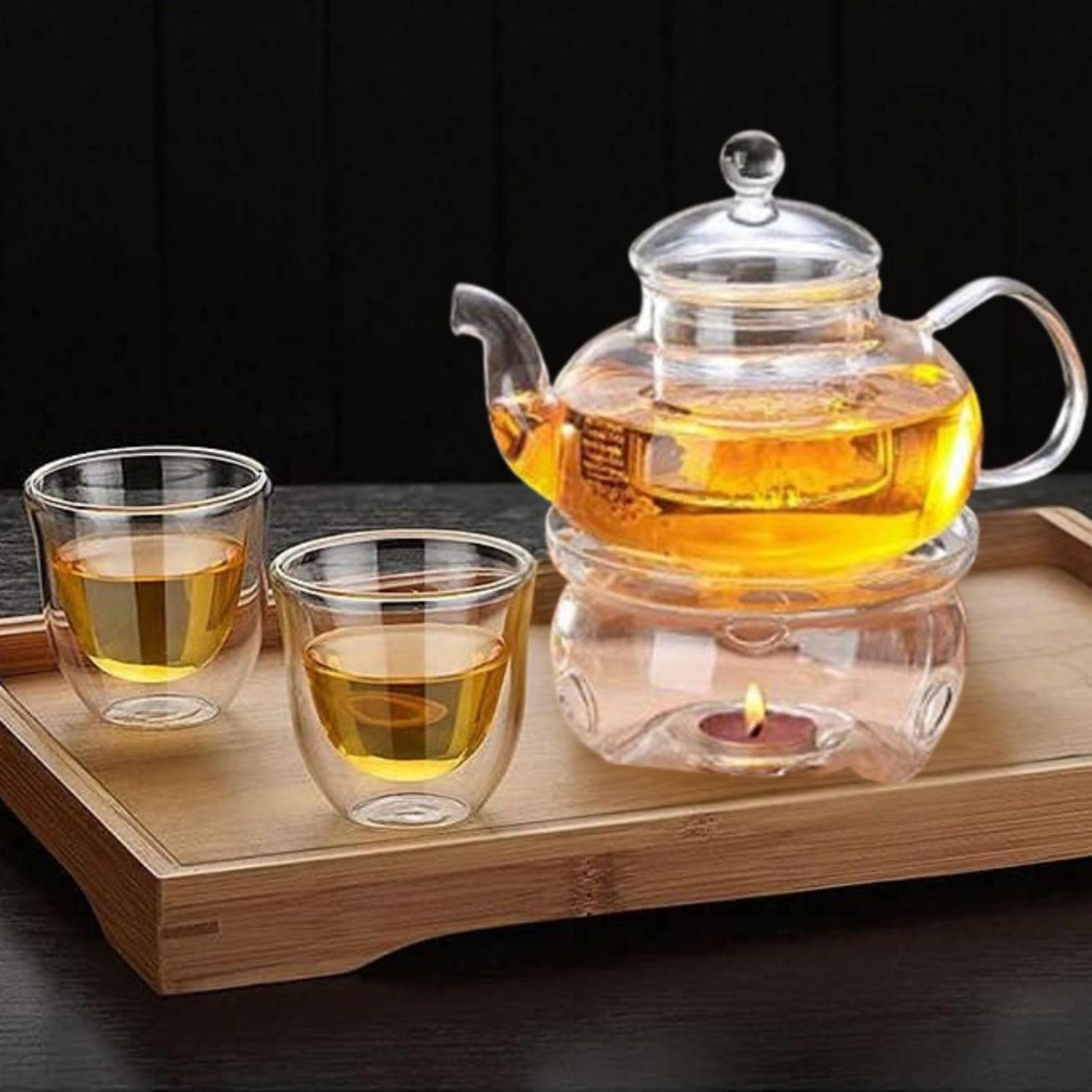 Glass Teapot Warmer Set-household-dining-teaandcoffee-teaandcoffeesets-image-1