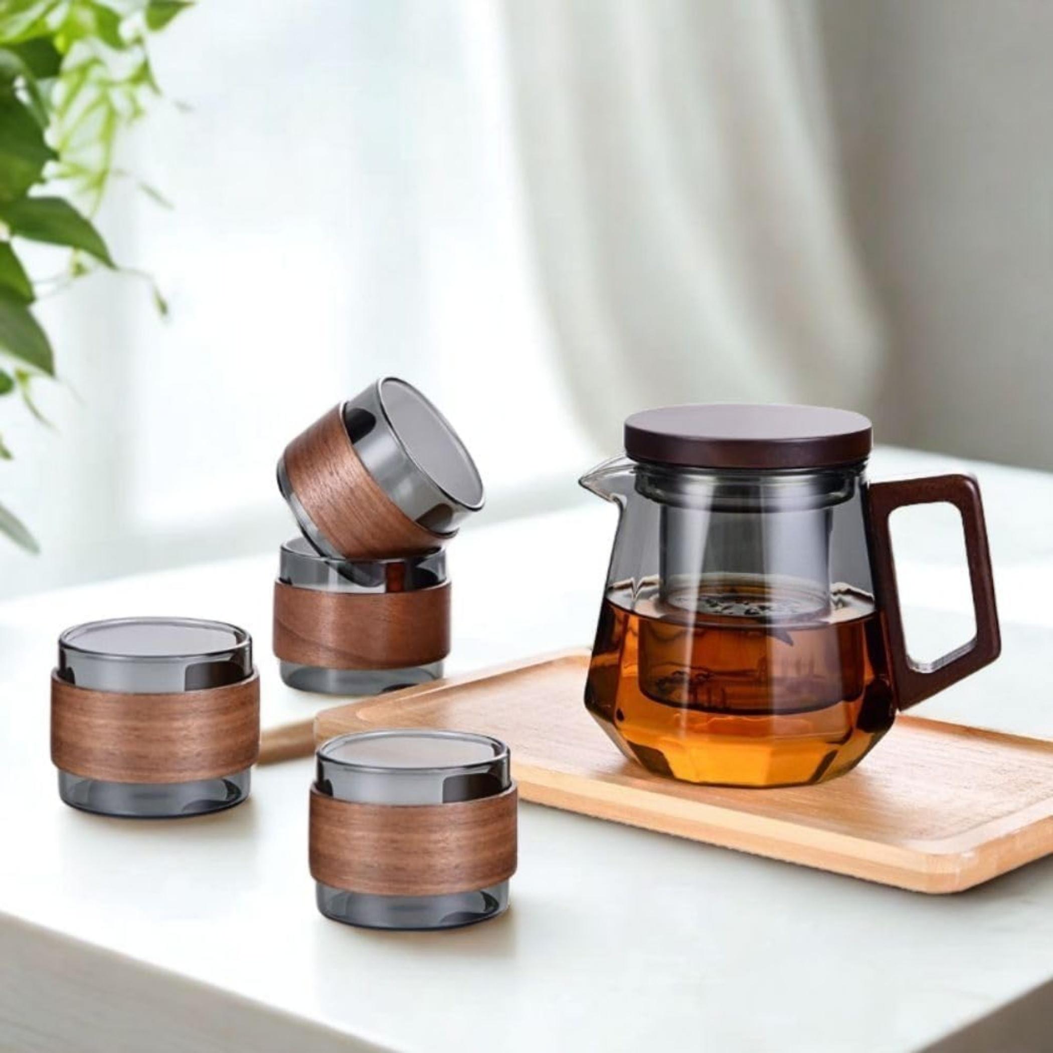 Smoky Grey Glass Tea Set-household-dining-teaandcoffee-teaandcoffeesets-image-2