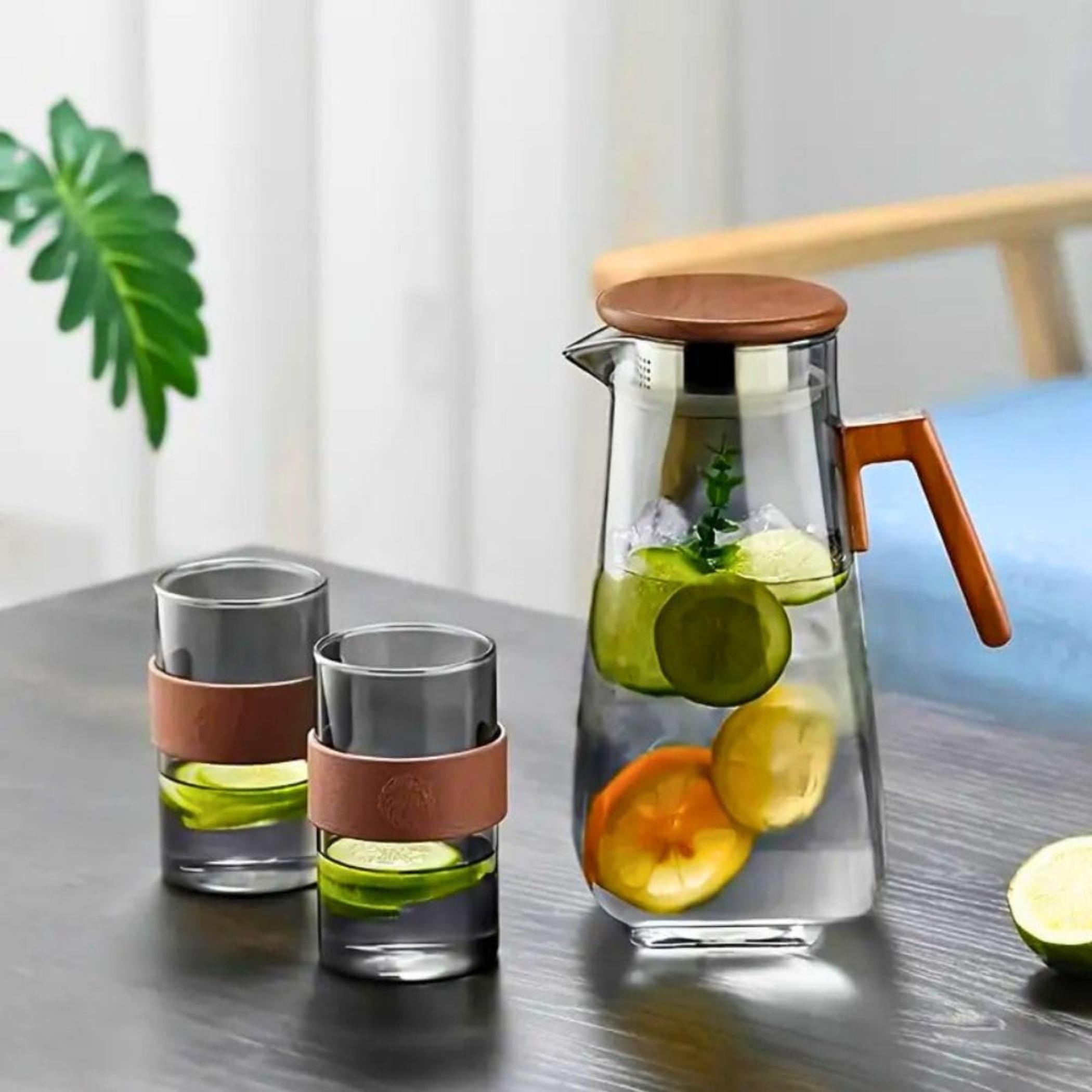 Glass Water Jug Set-household-dining-drinkserveware-jugsdecantersandcarafes-image-2