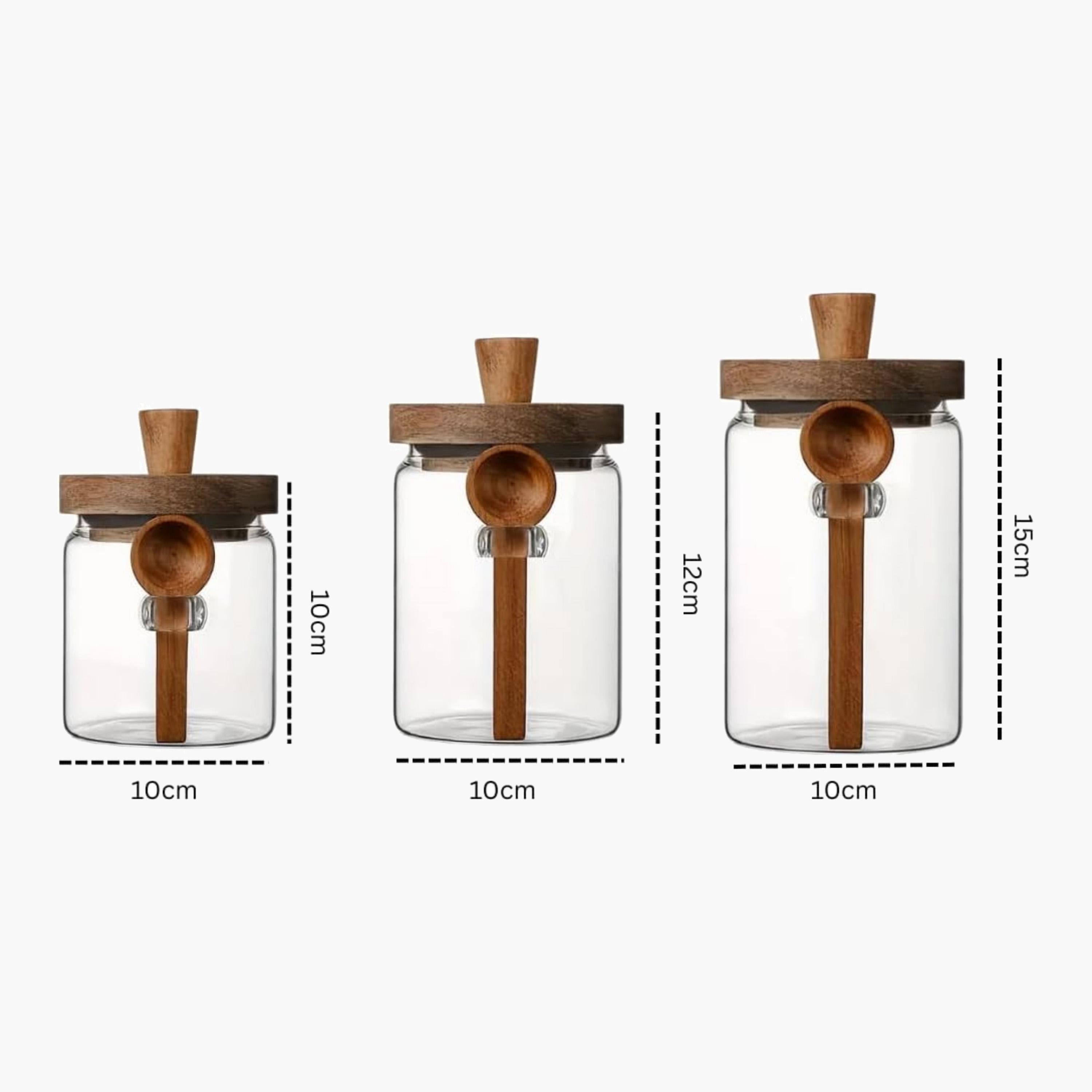 Glass Storage Jar with Wooden Lid-household-kitchen-foodstorage-canistersandjars-image-3