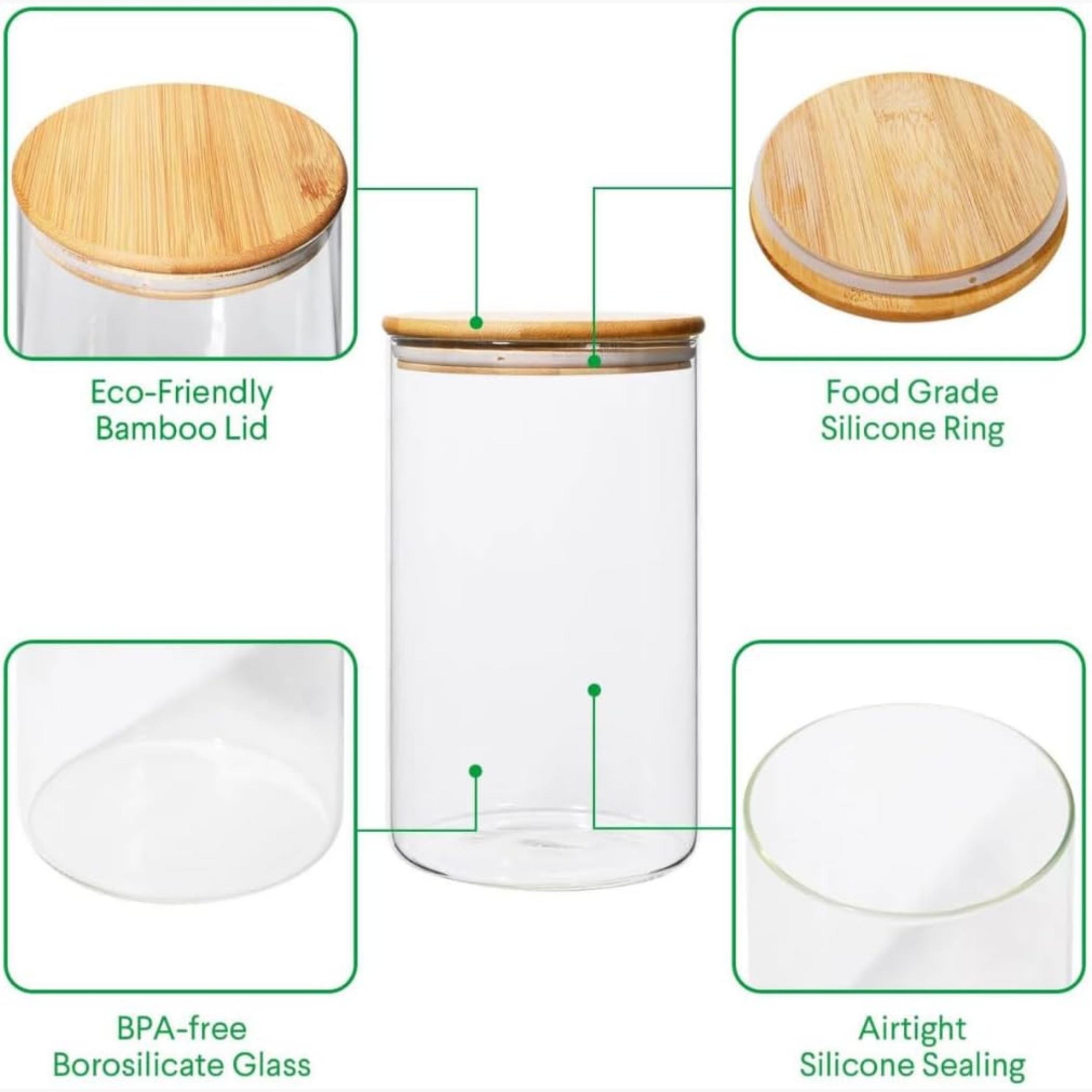 1 تشيس وعاء تخزين زجاجي بغطاء من الخيزران-household-kitchen-foodstorage-canistersandjars-image-1
