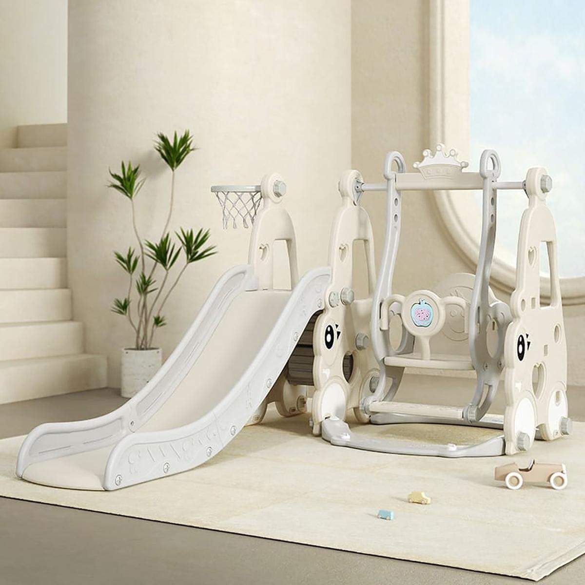 MYTS 2-in-1 Slide and Basketball Hoop for Toddlers
