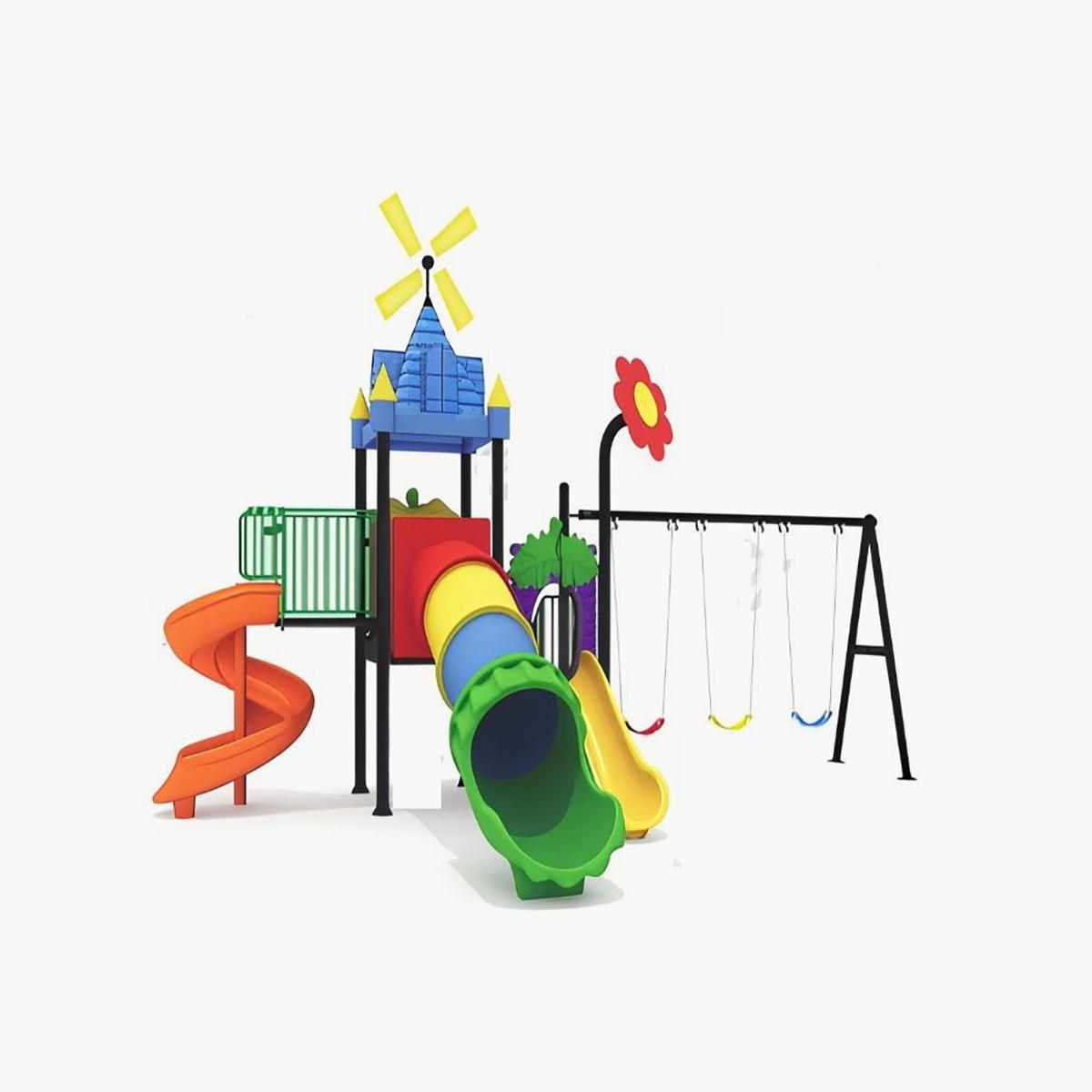 MYTS Imagination Castle with 3 Swings and 3 Slides 680x360x380 cm