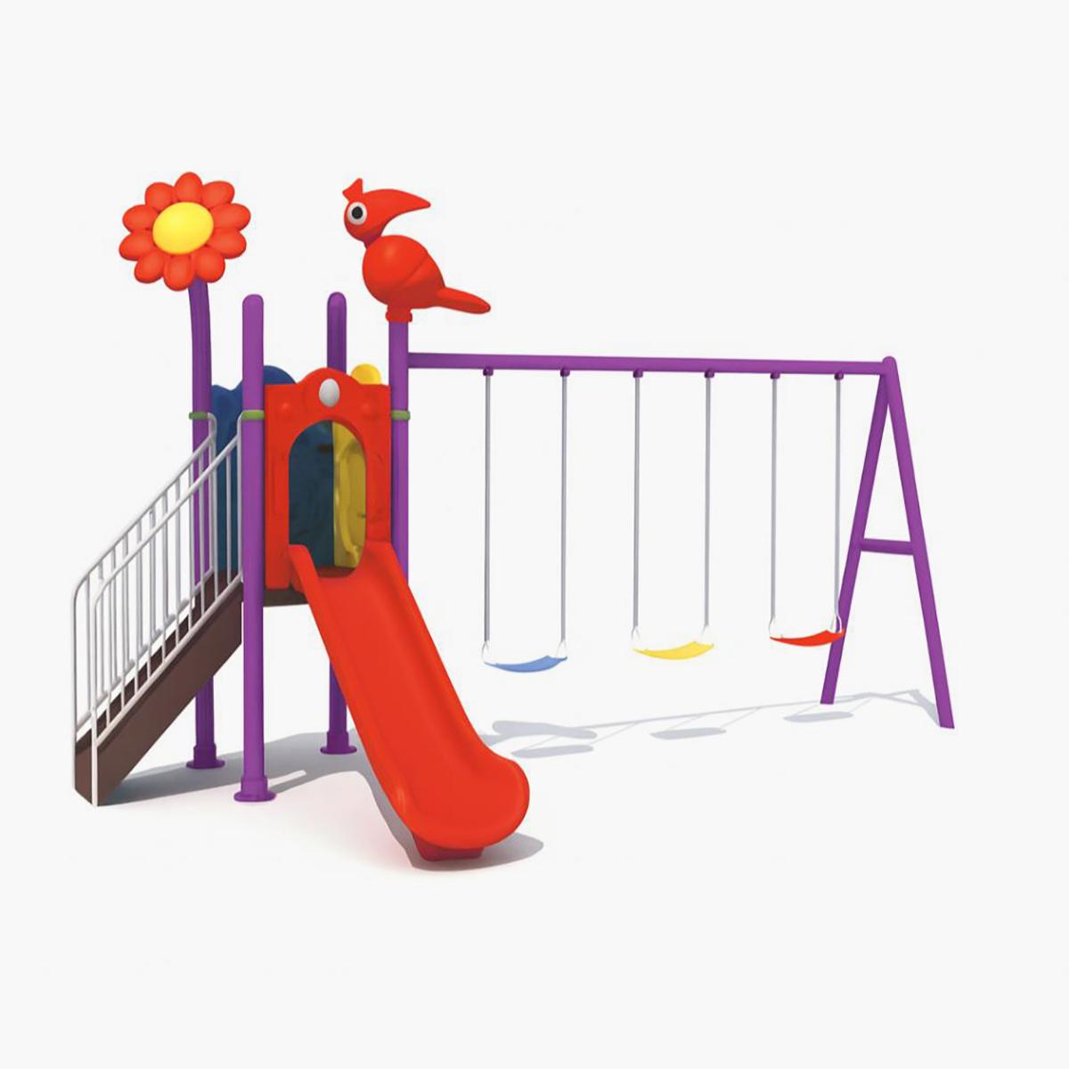 MYTS Premium Outdoor Play with 3 Swings and Slide