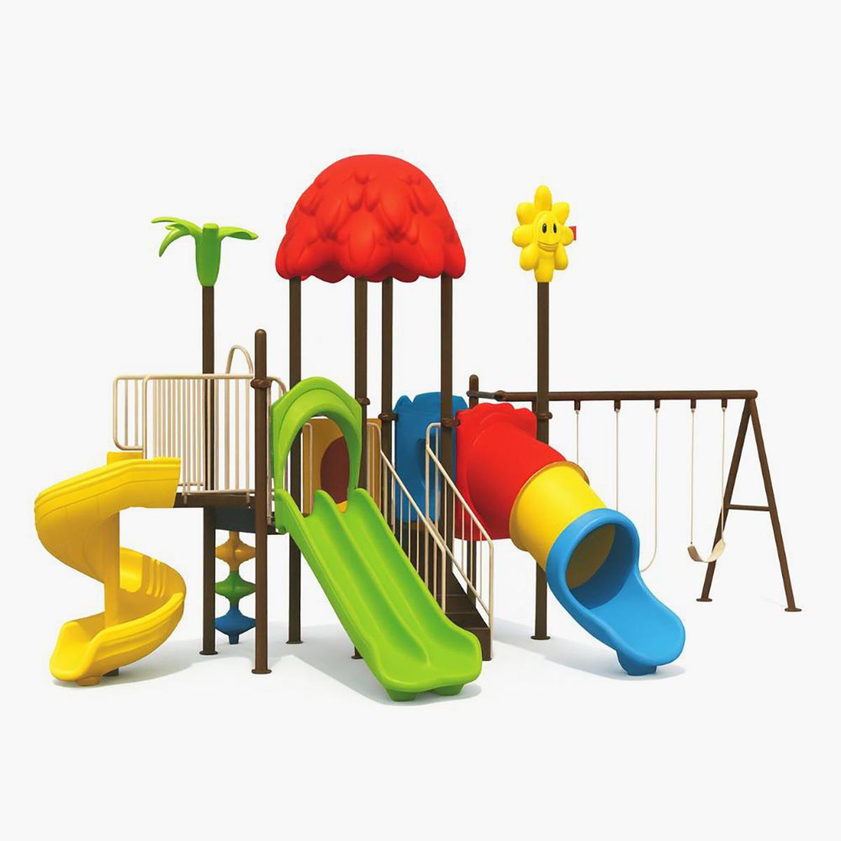 Shop MYTS Dome Mega Play Zone with 3 Slides and 3 Swings 855x450x425 cm ...