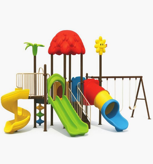 Shop MYTS Dome Mega Play Zone with 3 Slides and 3 Swings 855x450x425 cm ...