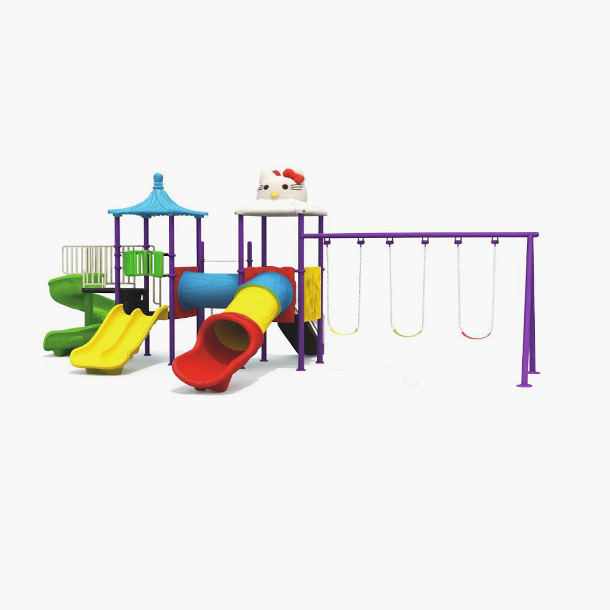 MYTS Kitty Premium Outdoor Play with 3 Swings and 3 Slides