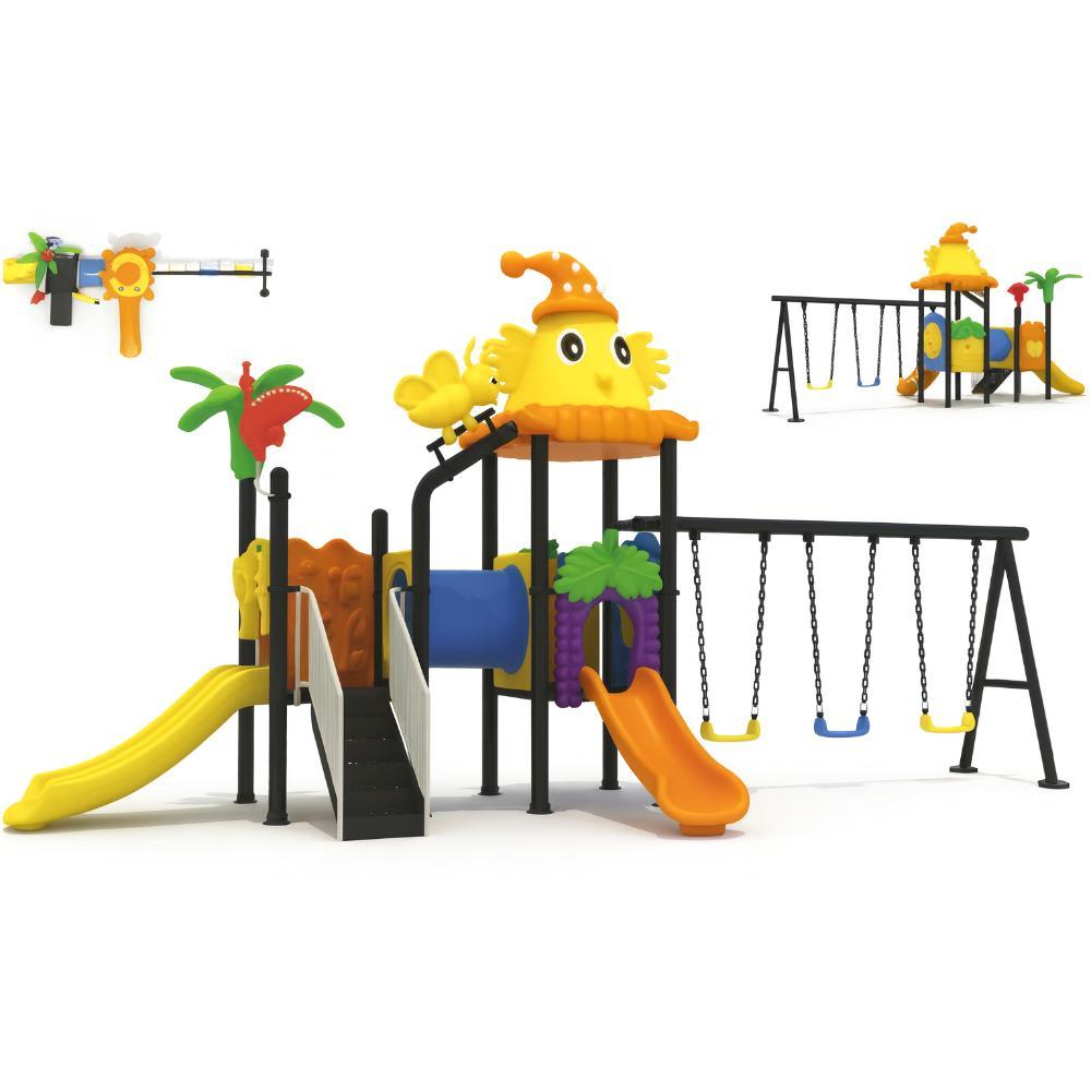 MYTS Adventure Playground with 3 Swings and 2 Slides - 630x415x410 cm