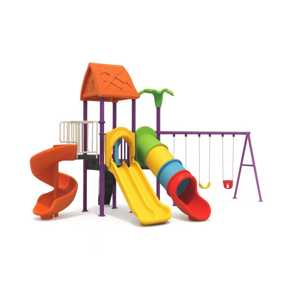 MYTS Imagination Castle Playground with 3 Swings and 3 Slides - 735x560x395 cm