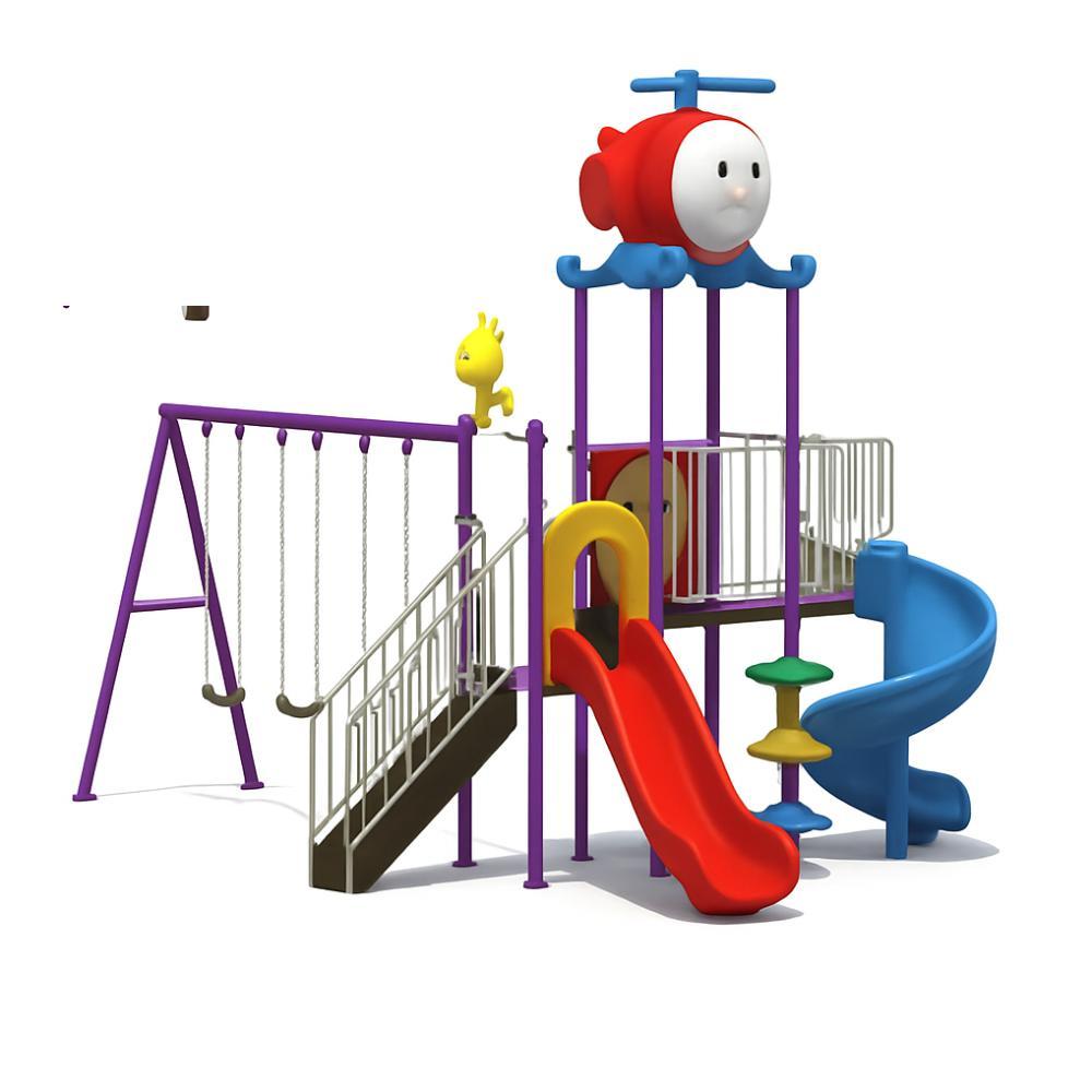 MYTS Kid Adventure Playground with 3 Swings and 2 Slides 545x430x380 cm