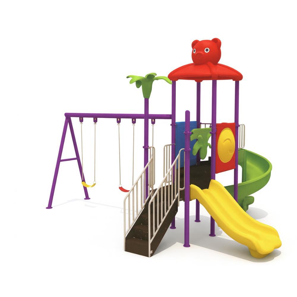 MYTS Adventure Playground with 3 Swings and 2 Slides - 535x430x350 cm