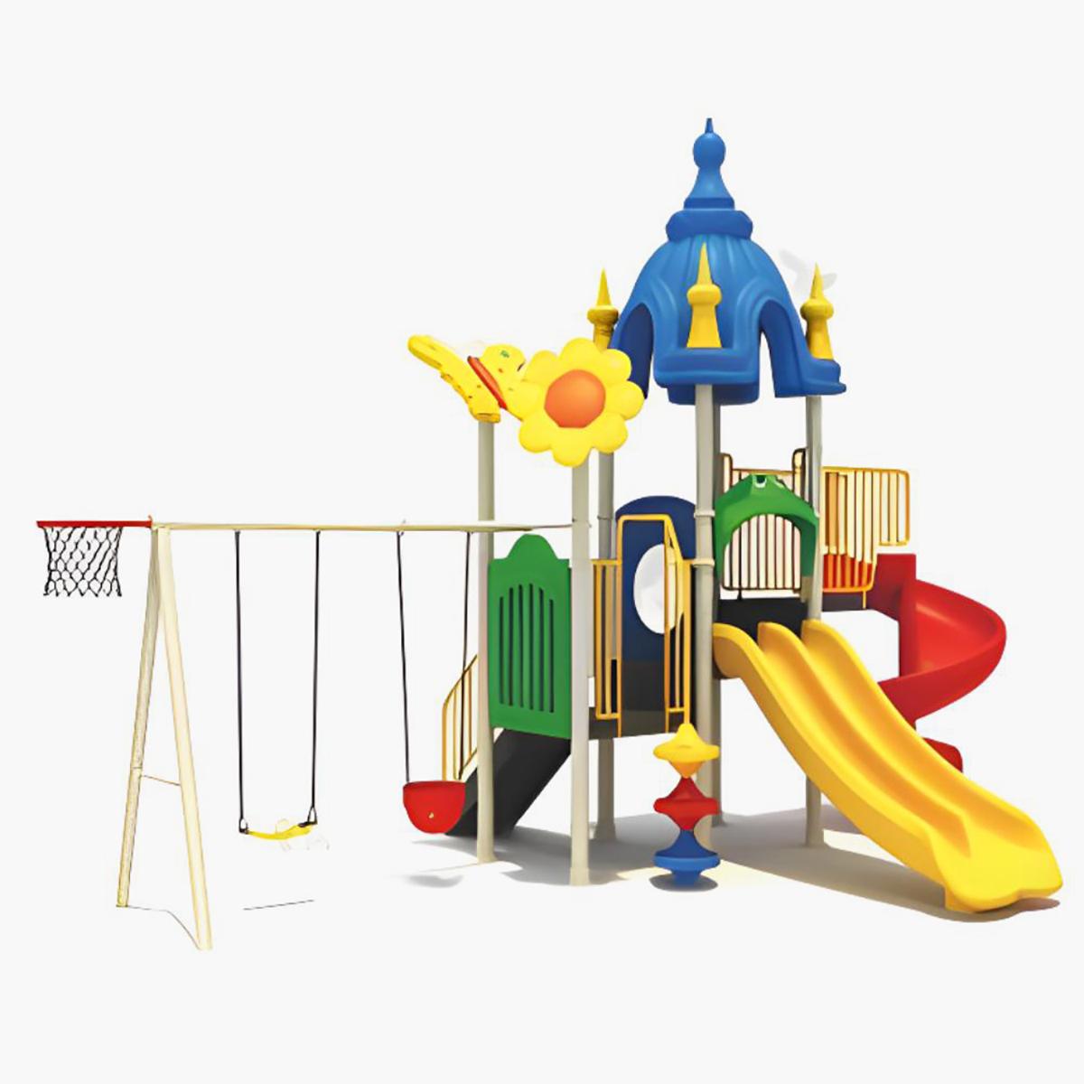 MYTS Discovery Playland with 2 Swing and 2 Slides - 670x420x380 cm