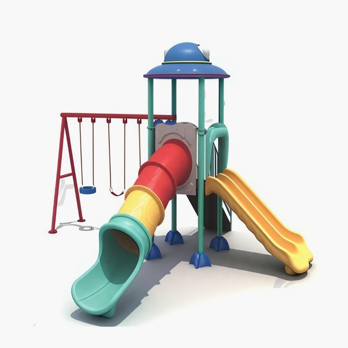MYTS Premium Ultimate Outdoor Play with 3 Swing and 2 Slide - 624x550x350 cm