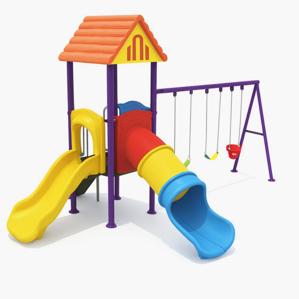 MYTS Explorer Tower for Kids with 3 Swing and 2 Slide - 585x445x350 cm