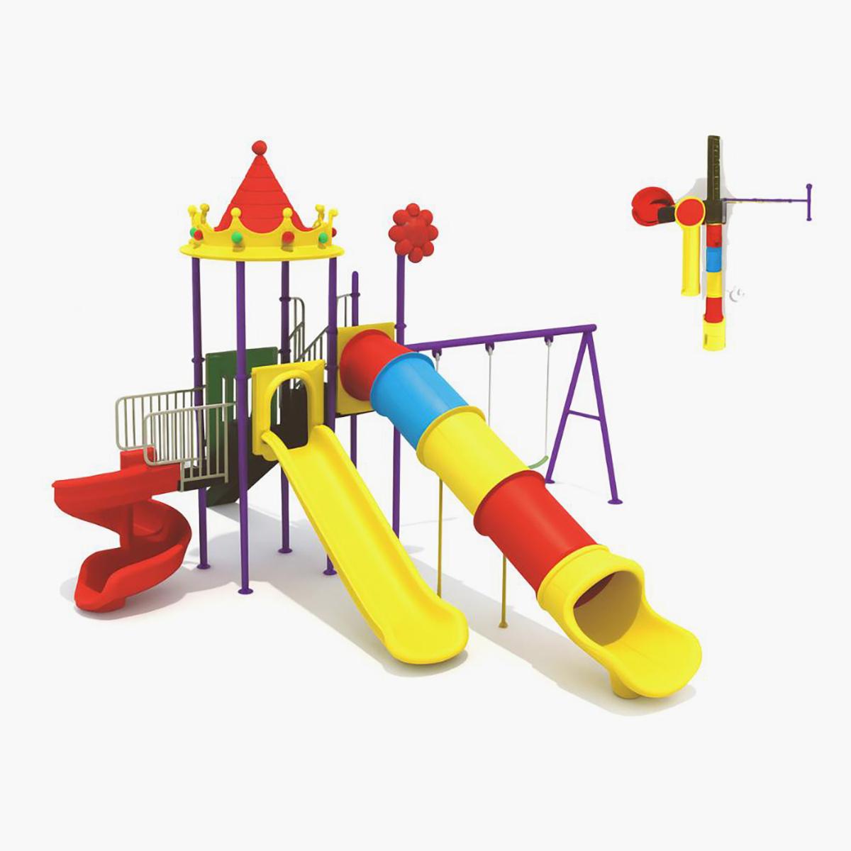 MYTS Discovery Playland with 3 Swing and 3 Slide - 630x710x430 cm