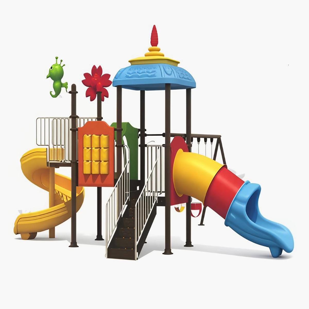MYTS Trek Active Kids Hub with 3 Swings and 2 Slides - 680x520x405 cm