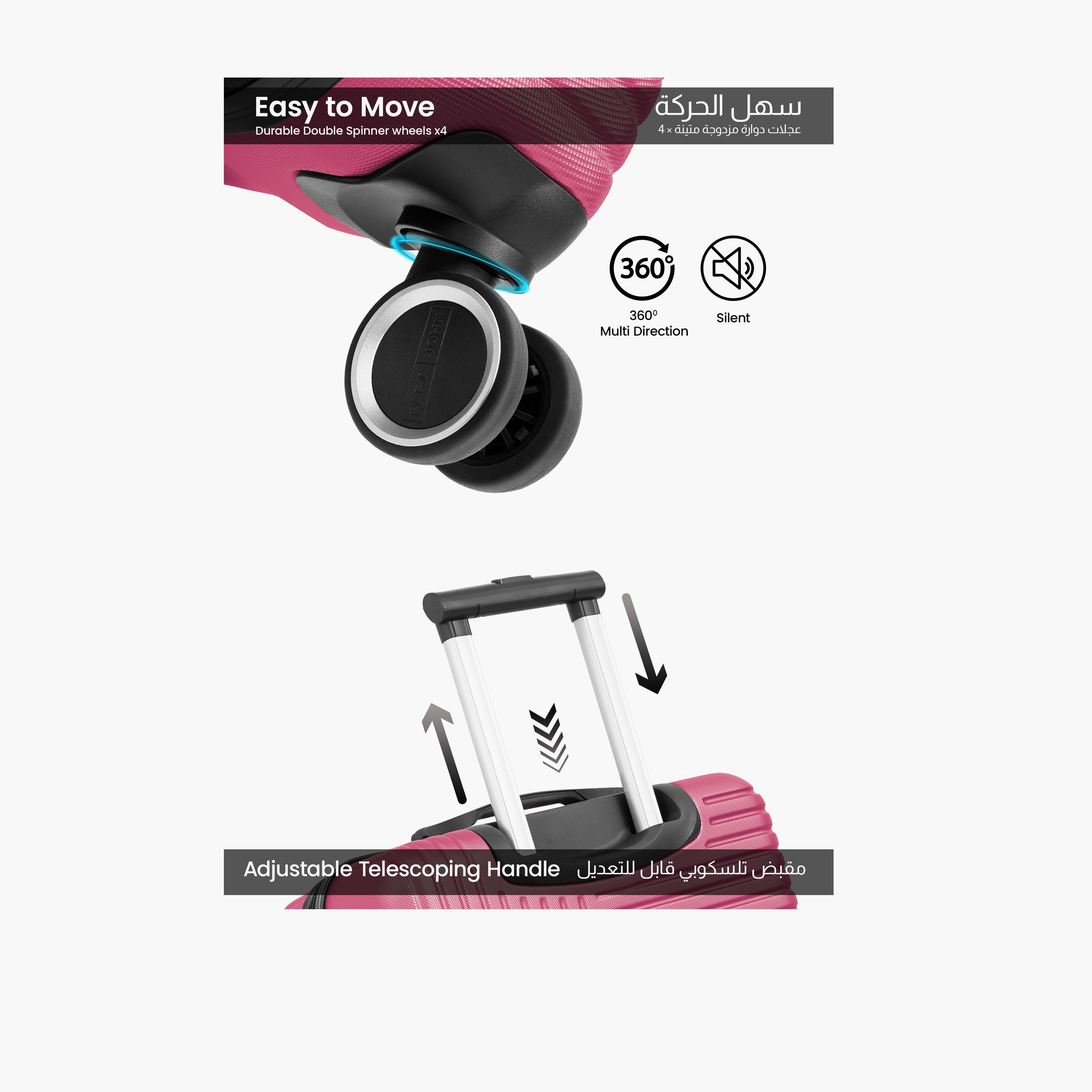 باراجون- طقم 3 شنط بأربع عجلات دوارة من مادة ABS وجوانب صلبة مع قفل مركب-travel-luggagesandbags-luggage-image-2