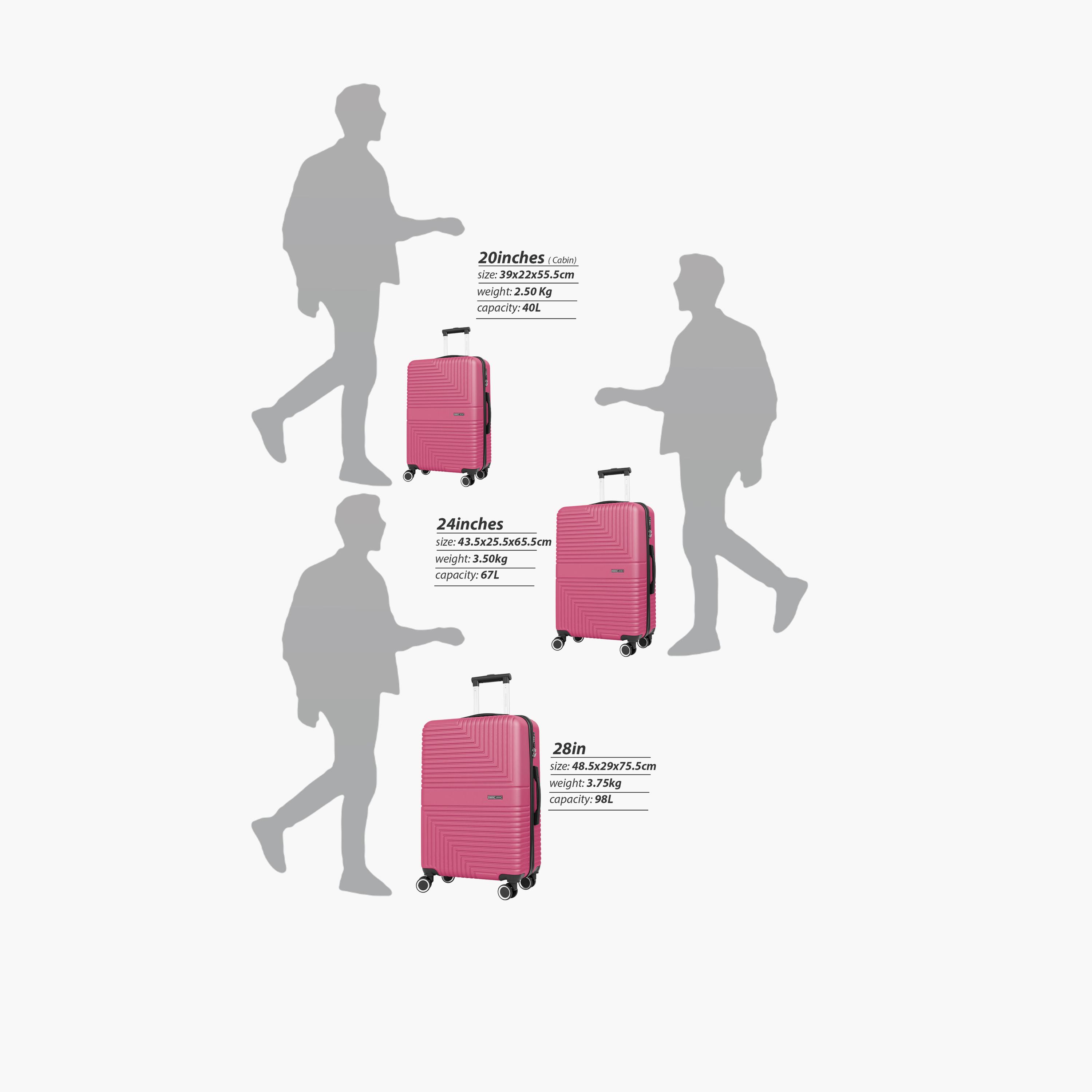 باراجون- طقم 3 شنط بأربع عجلات دوارة من مادة ABS وجوانب صلبة مع قفل مركب-travel-luggagesandbags-luggage-image-4