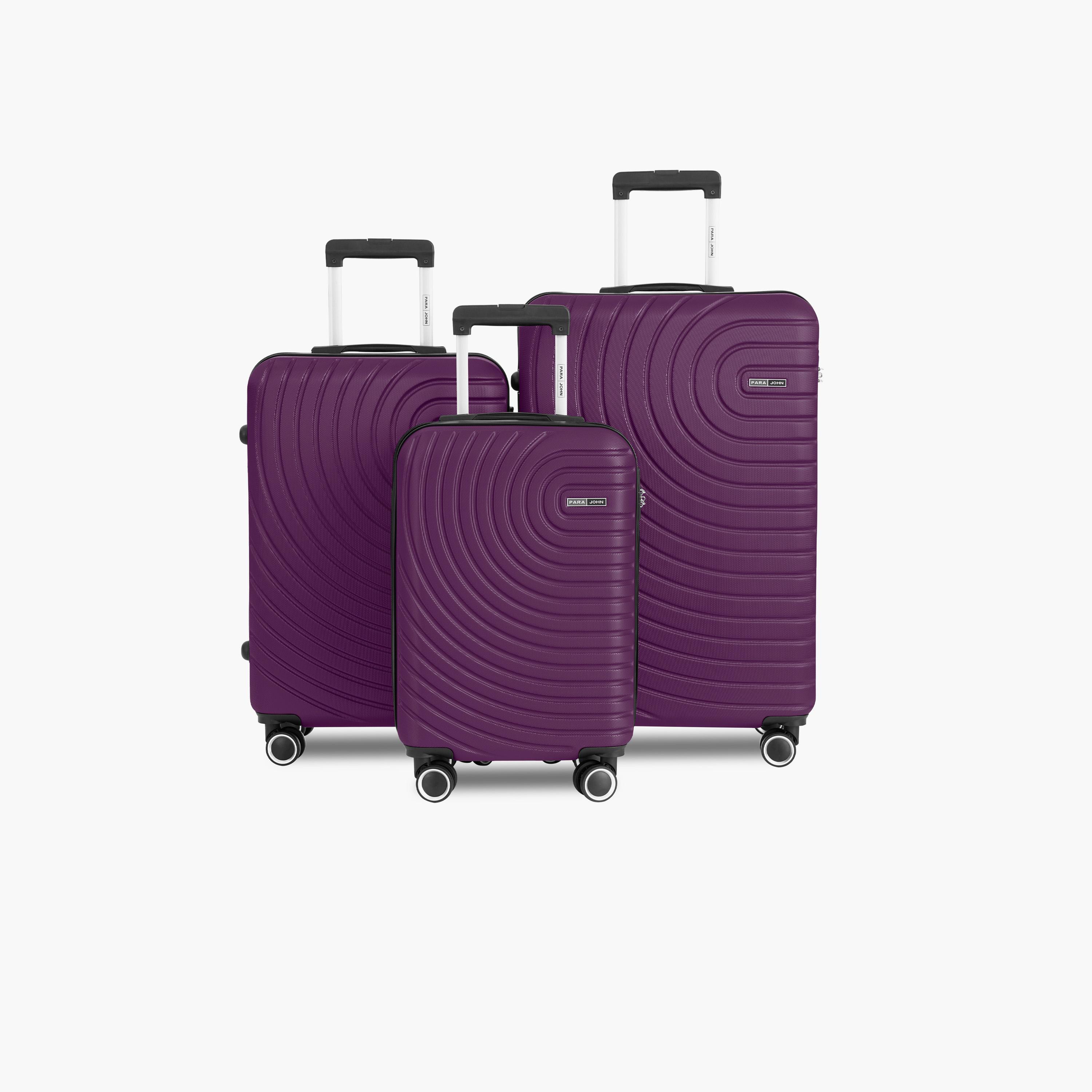 Para John Set of 3 ABS Hard Sided 4-Wheeler Spinner Trolley Bag with Combination Lock-travel-luggagesandbags-luggage-image-1