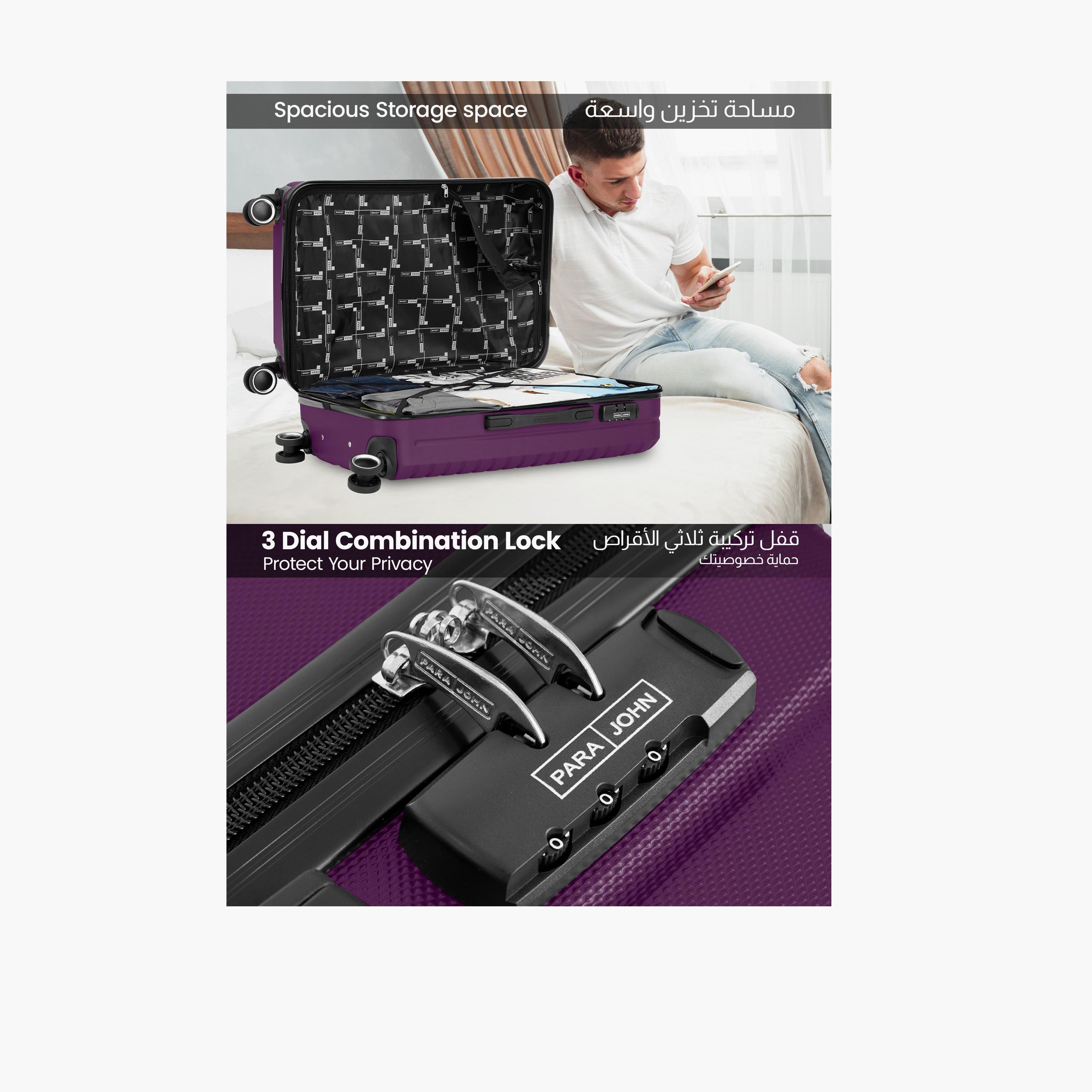 Para John Set of 3 ABS Hard Sided 4-Wheeler Spinner Trolley Bag with Combination Lock-travel-luggagesandbags-luggage-image-3