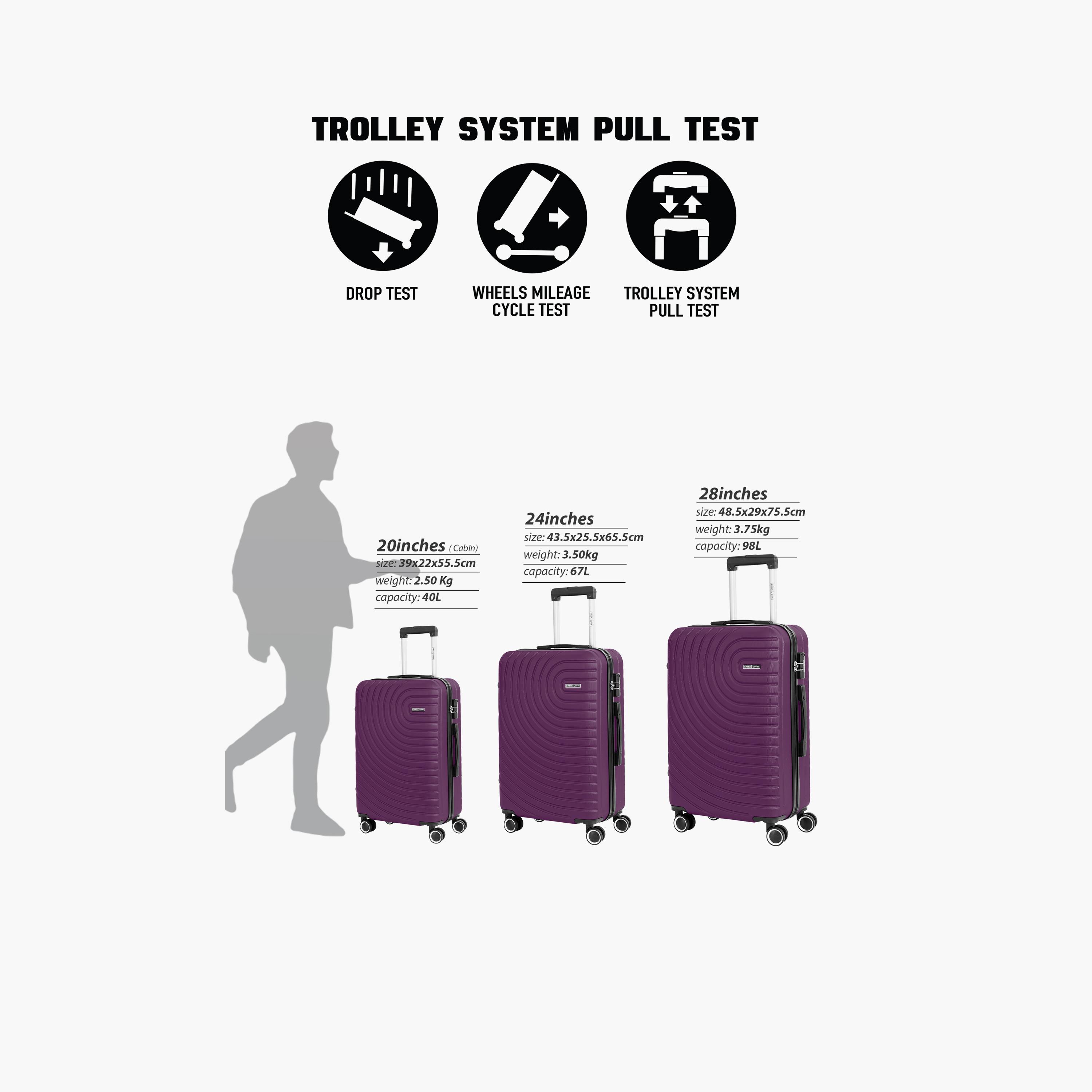Para John Set of 3 ABS Hard Sided 4-Wheeler Spinner Trolley Bag with Combination Lock-travel-luggagesandbags-luggage-image-4