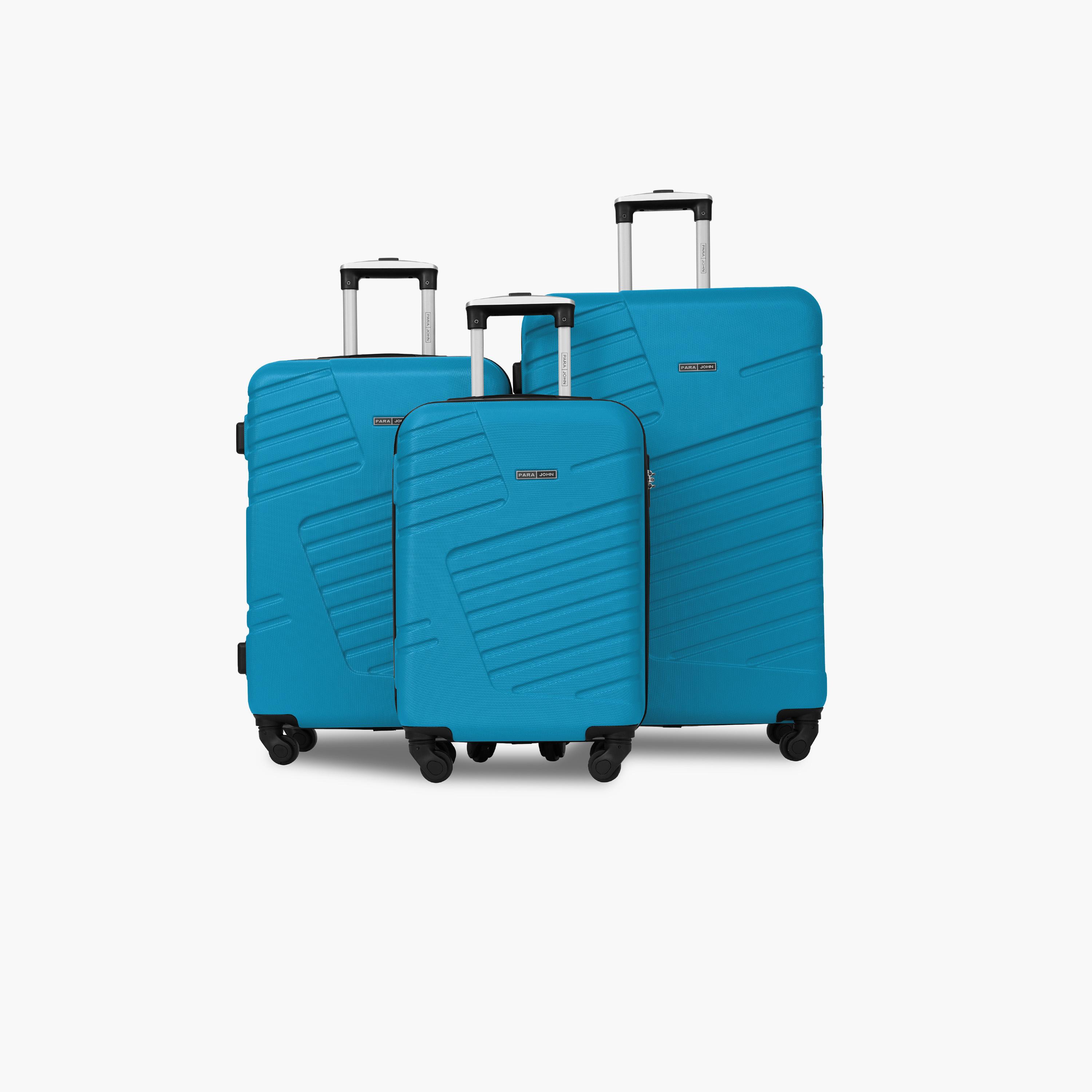 باراجون- طقم 3 شنط بأربع عجلات دوارة من مادة ABS وجوانب صلبة مع قفل مركب-travel-luggagesandbags-luggage-image-1
