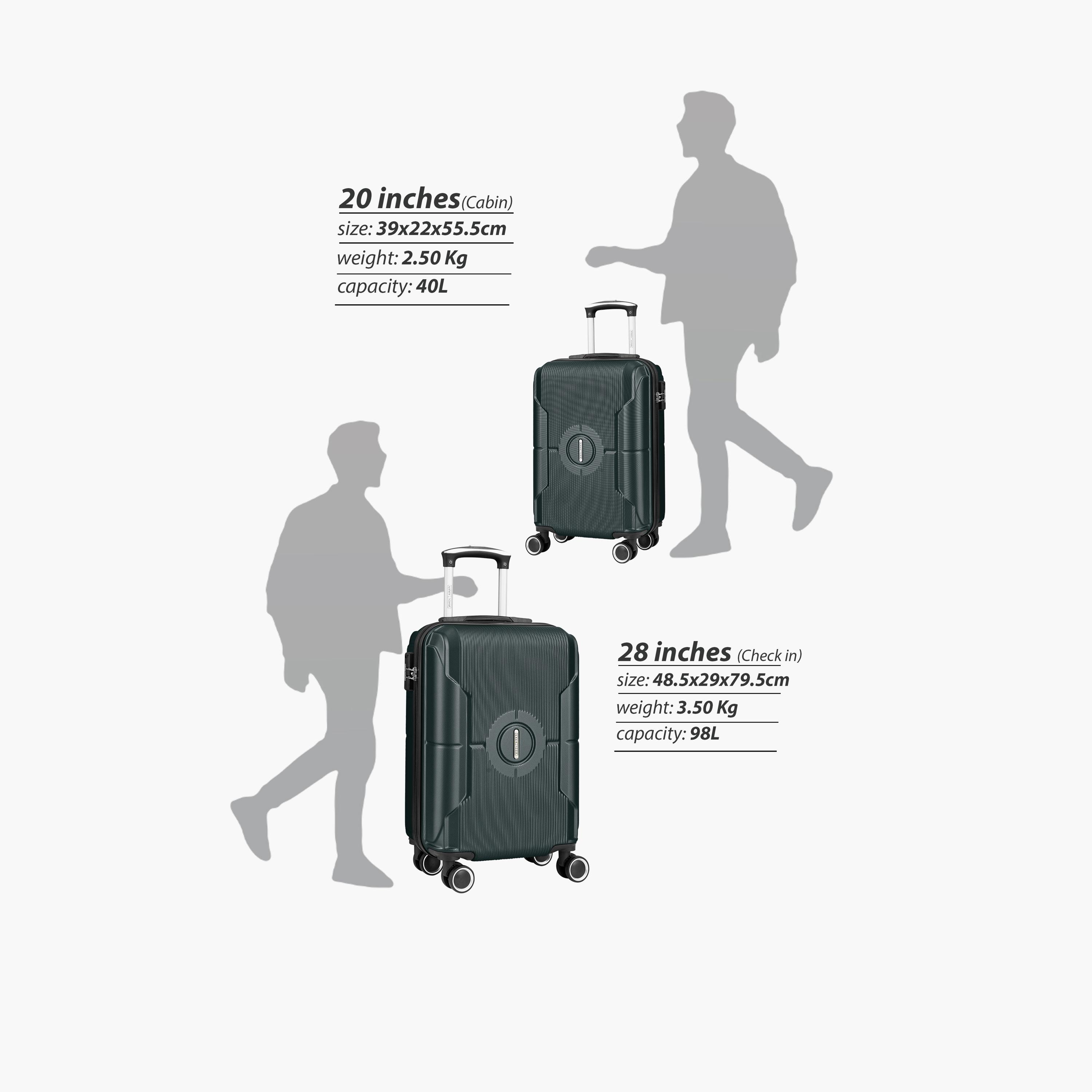 باراجون- طقم شنطتين بأربع عجلات دوارة من مادة ABS وجوانب صلبة مع قفل مركب-travel-luggagesandbags-luggage-image-20