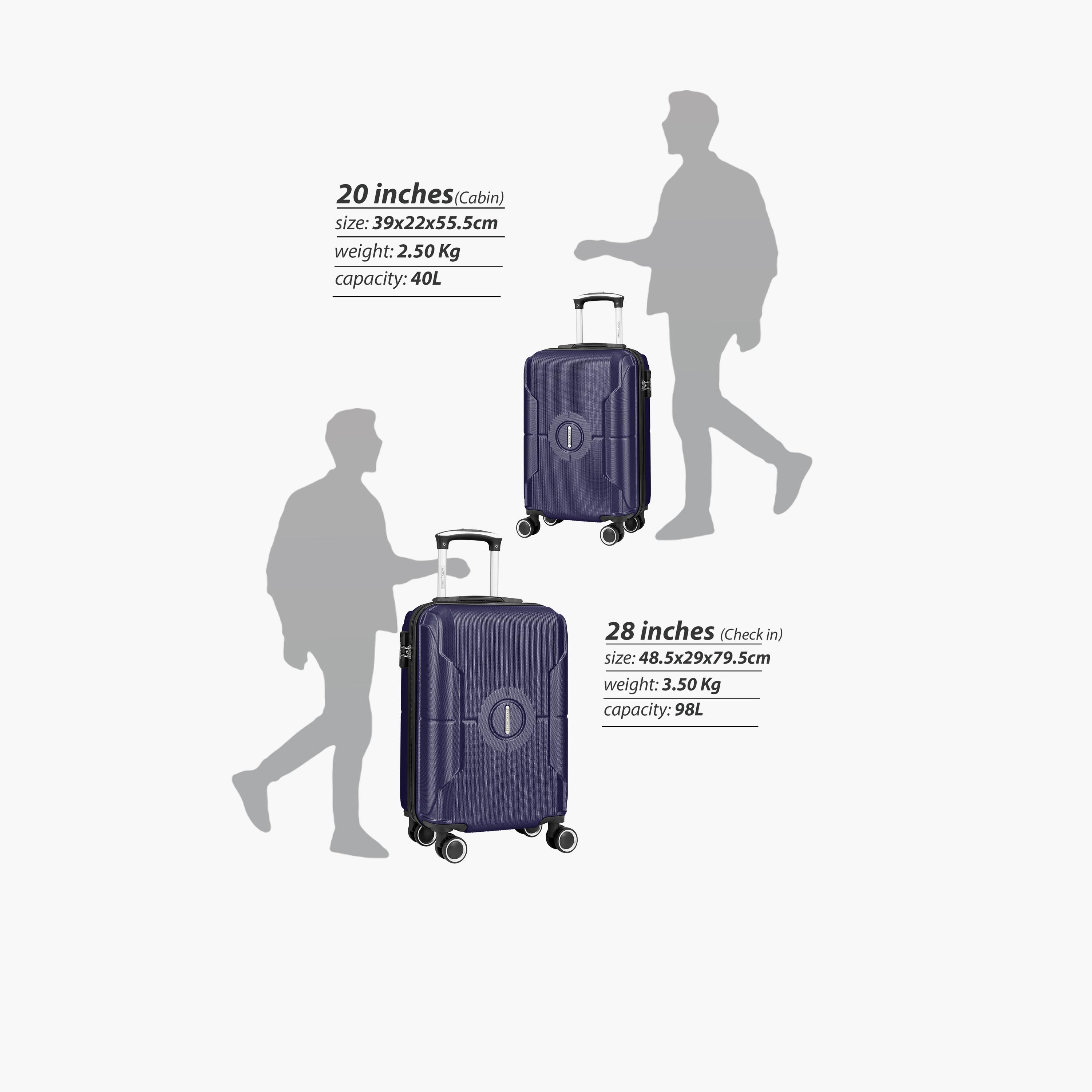 باراجون- طقم شنطتين بأربع عجلات دوارة من مادة ABS وجوانب صلبة مع قفل مركب-travel-luggagesandbags-luggage-image-24