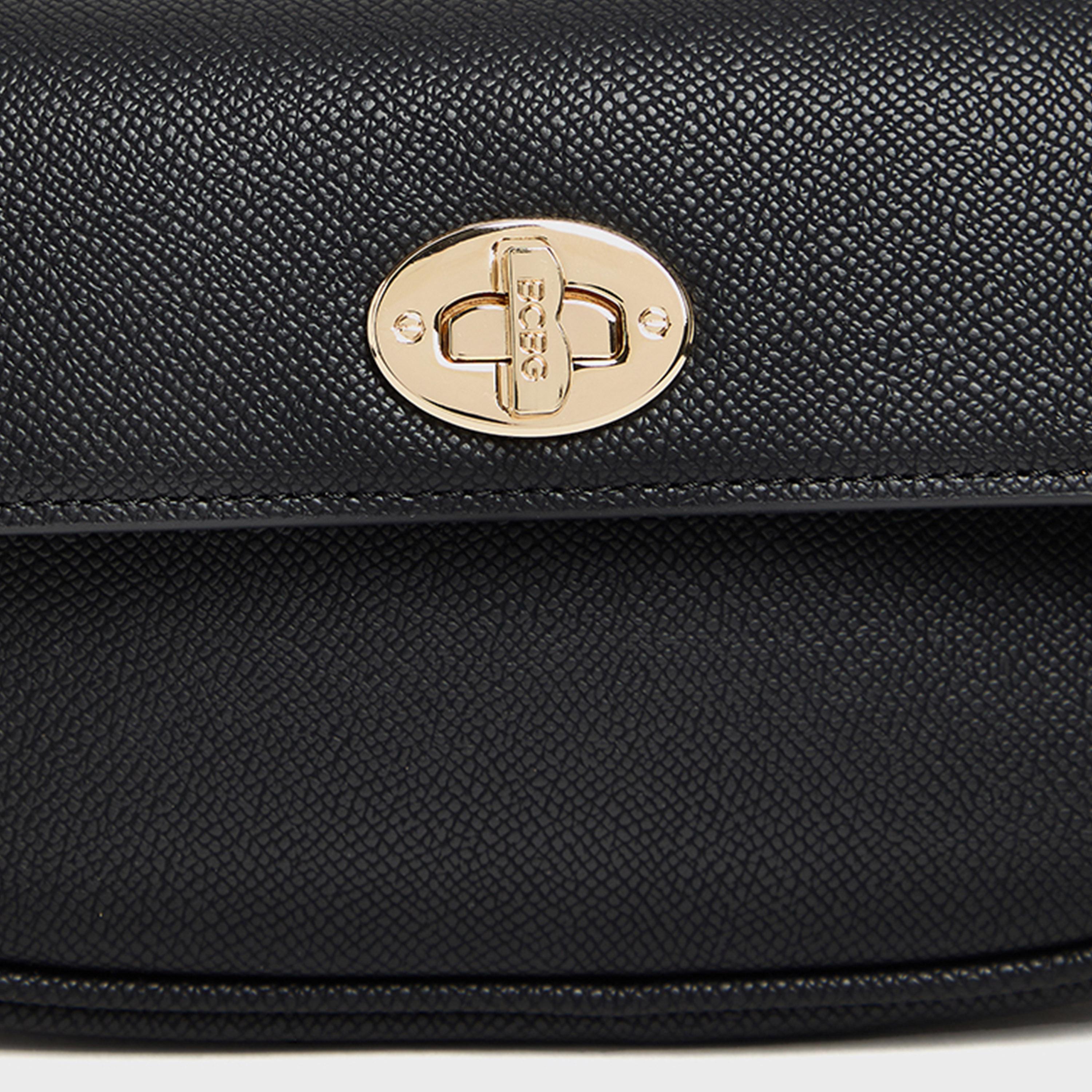 BCBG Textured Crossbody Bag with Twist-Lock and Detachable Strap | 20 x 7 x 12 CM-women-bagsandwallets-handbags-image-5
