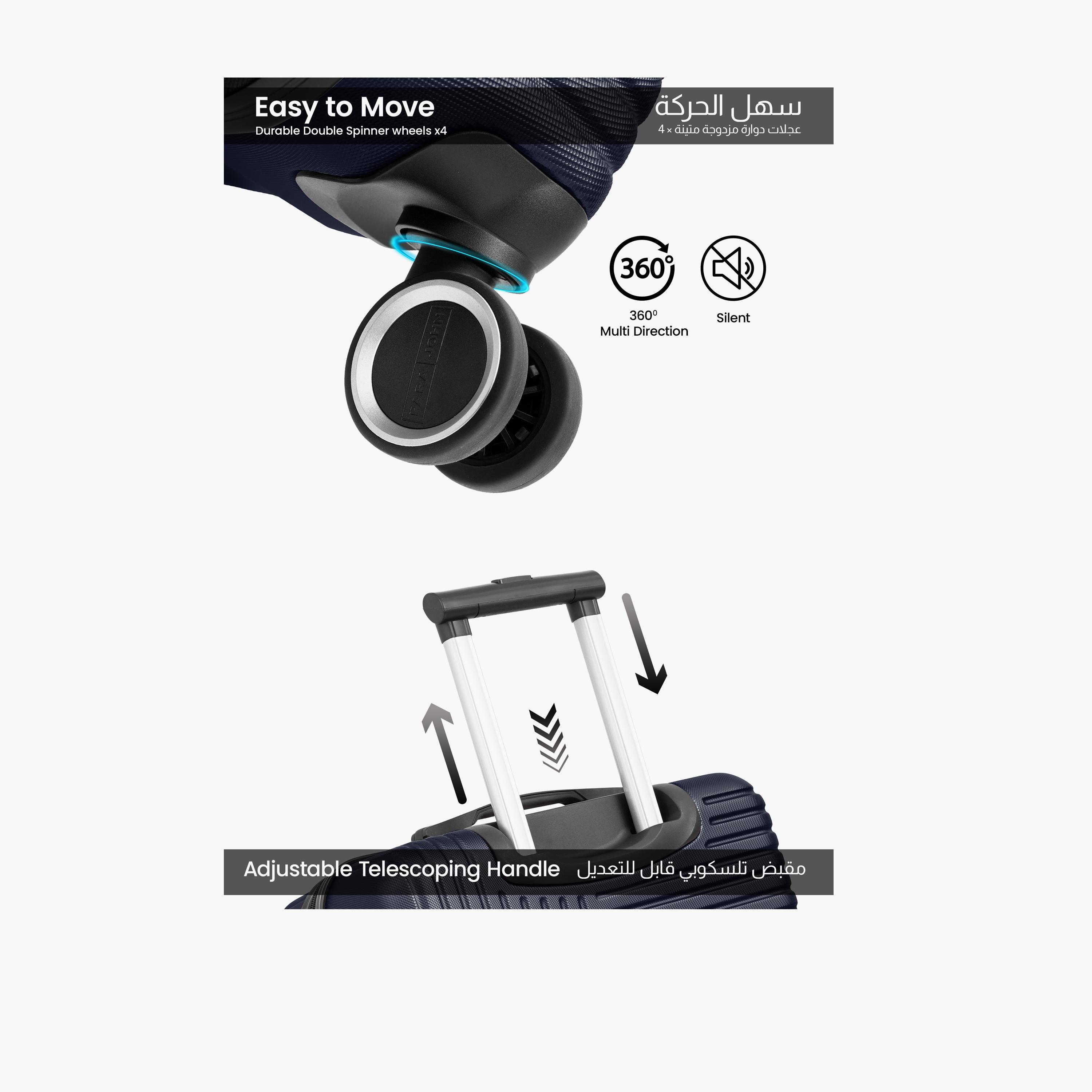 باراجون- طقم 3 شنط بأربع عجلات دوارة من مادة ABS وجوانب صلبة مع قفل مركب-travel-luggagesandbags-luggage-image-2