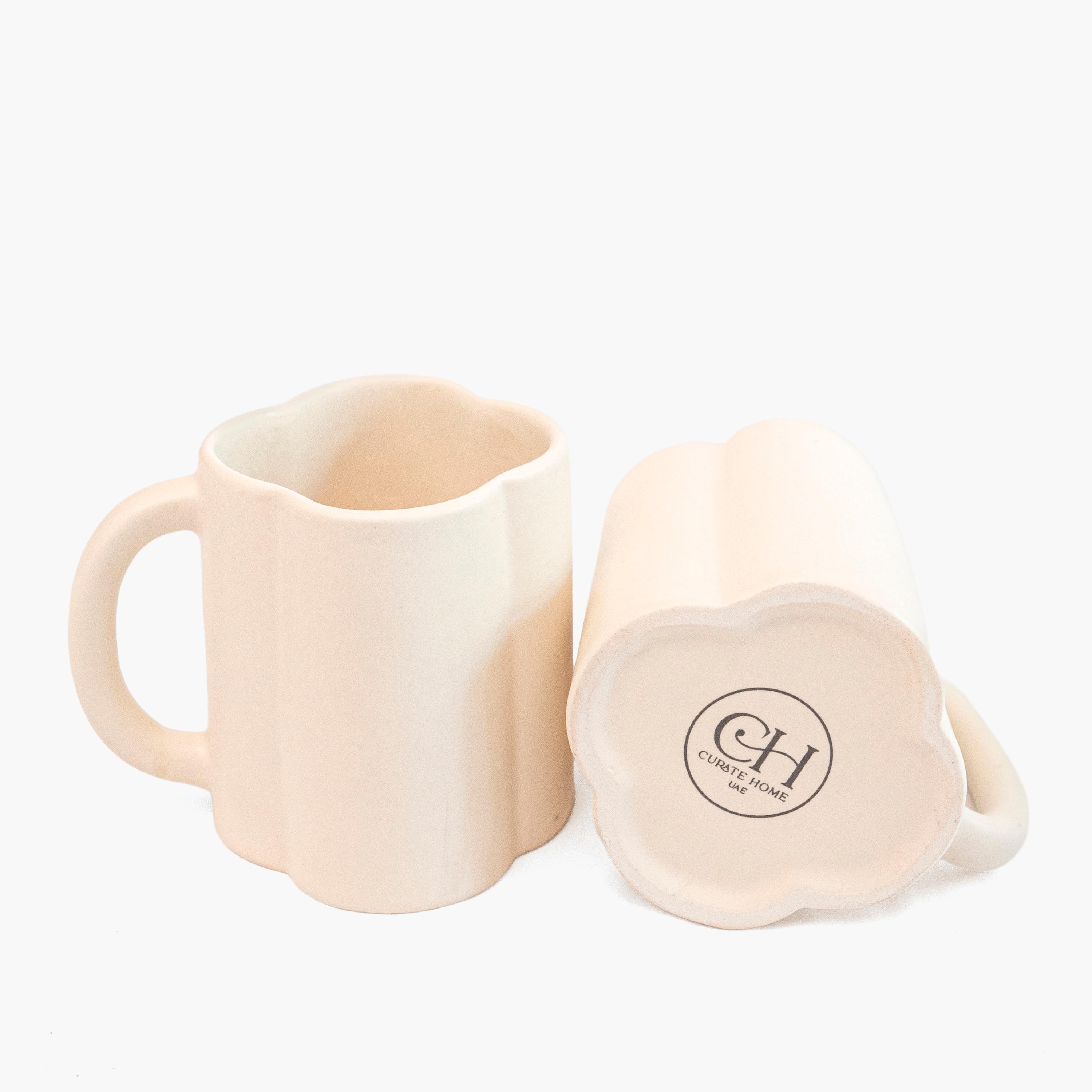 Flower 2-Piece Ceramic Mug Set - 300 ml