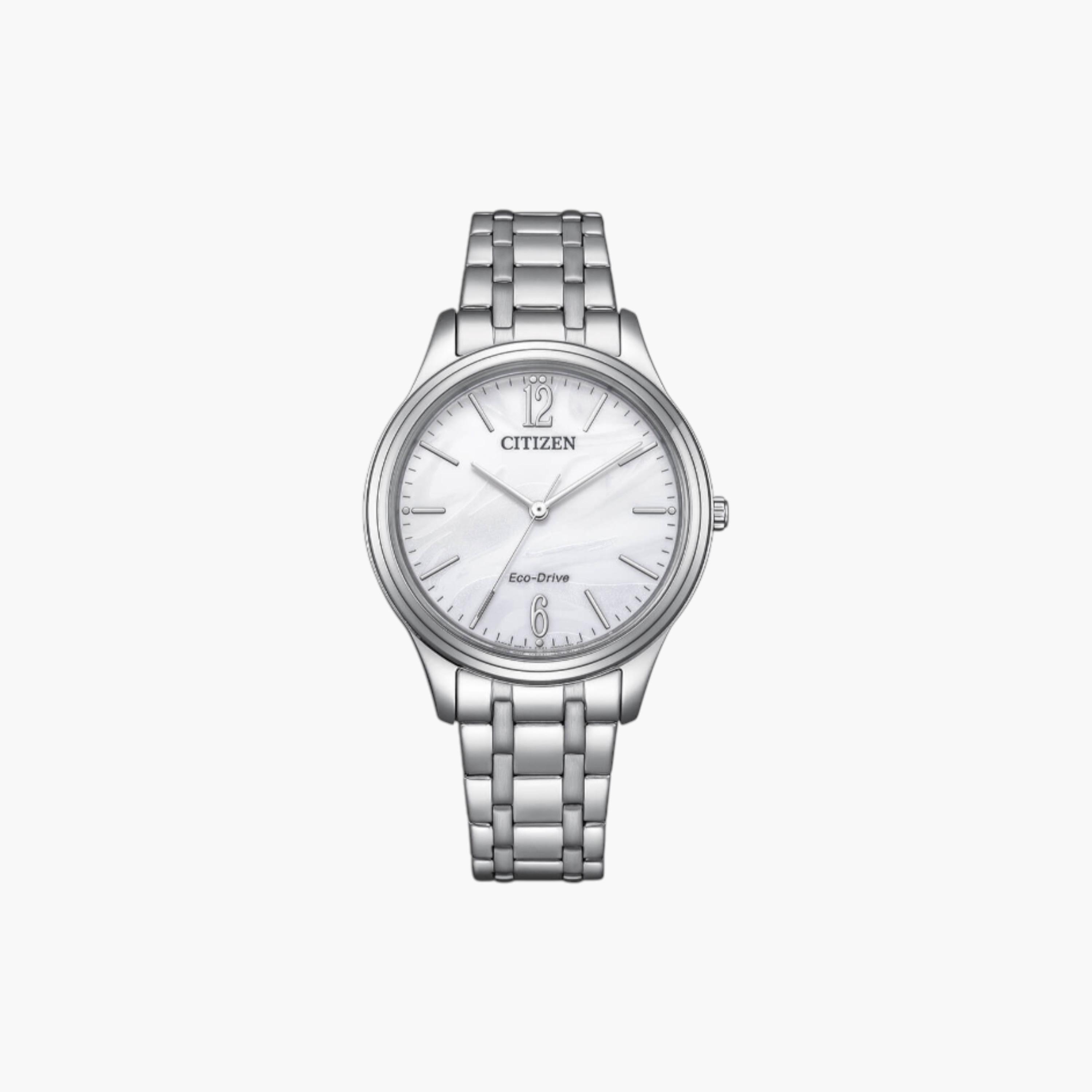 سيتيزن ساعة ايكو درايف فضية من الستانلس ستيل-women-watchesandjewellery-watches-image-1