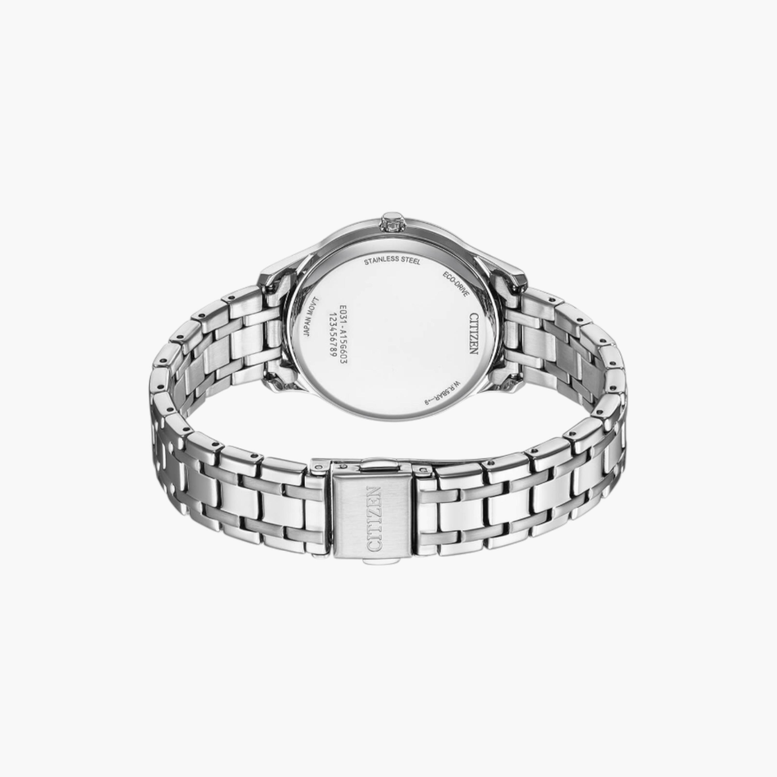 سيتيزن ساعة ايكو درايف فضية من الستانلس ستيل-women-watchesandjewellery-watches-image-2