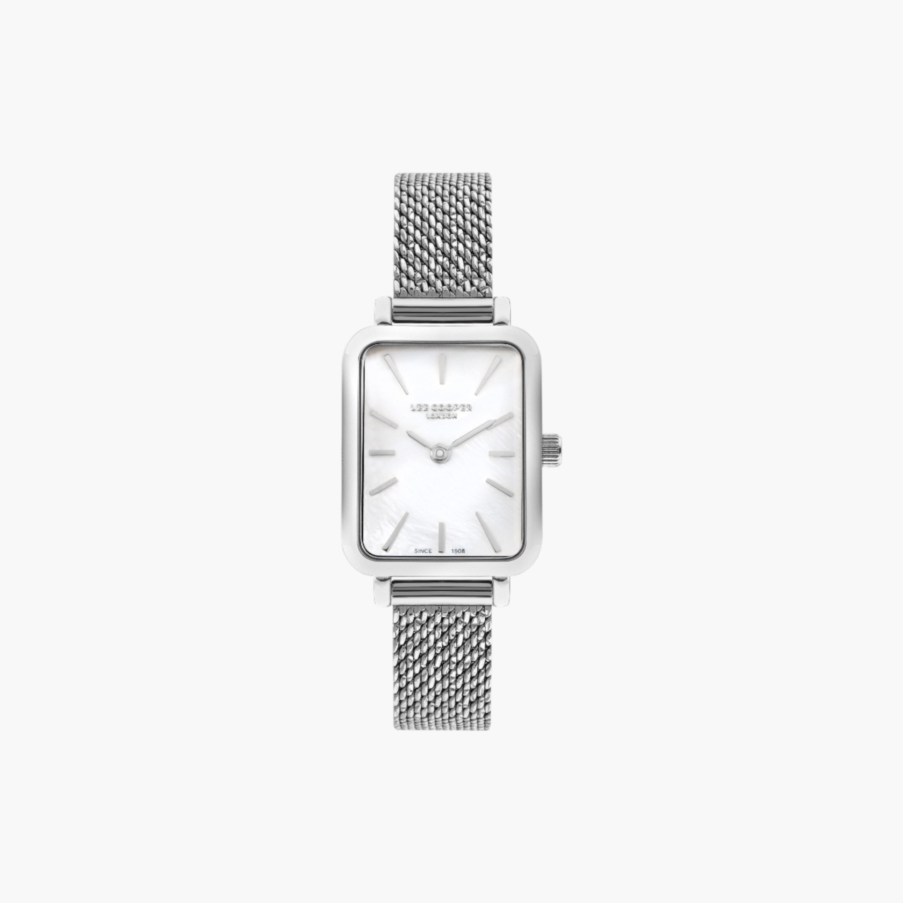 Lee Cooper Rectangular Analog Watch, Mesh Strap-women-watchesandjewellery-watches-image-1