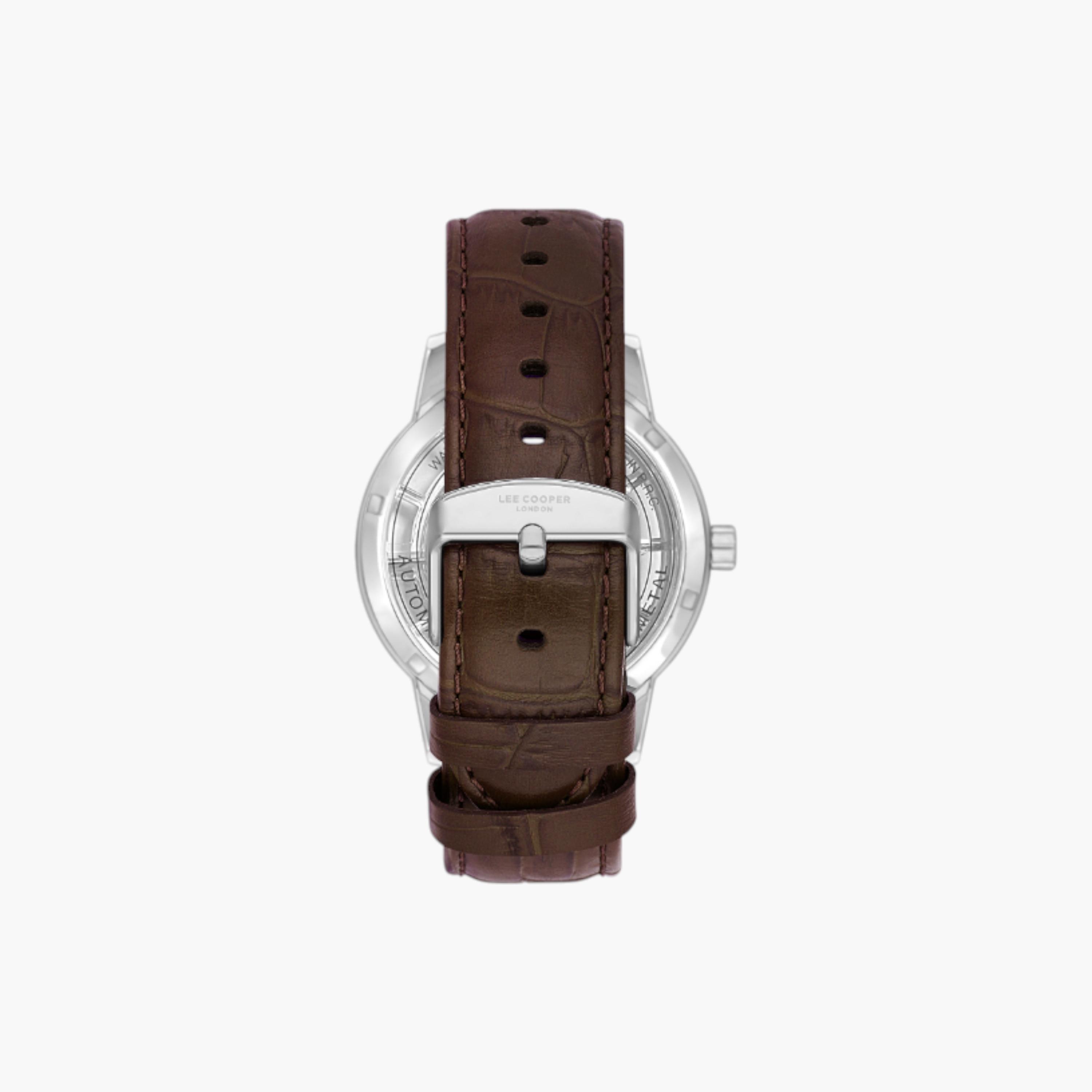 LEE COOPER Automatic Skeleton Watch Brown Leather-men-watchesandjewellery-watches-image-3