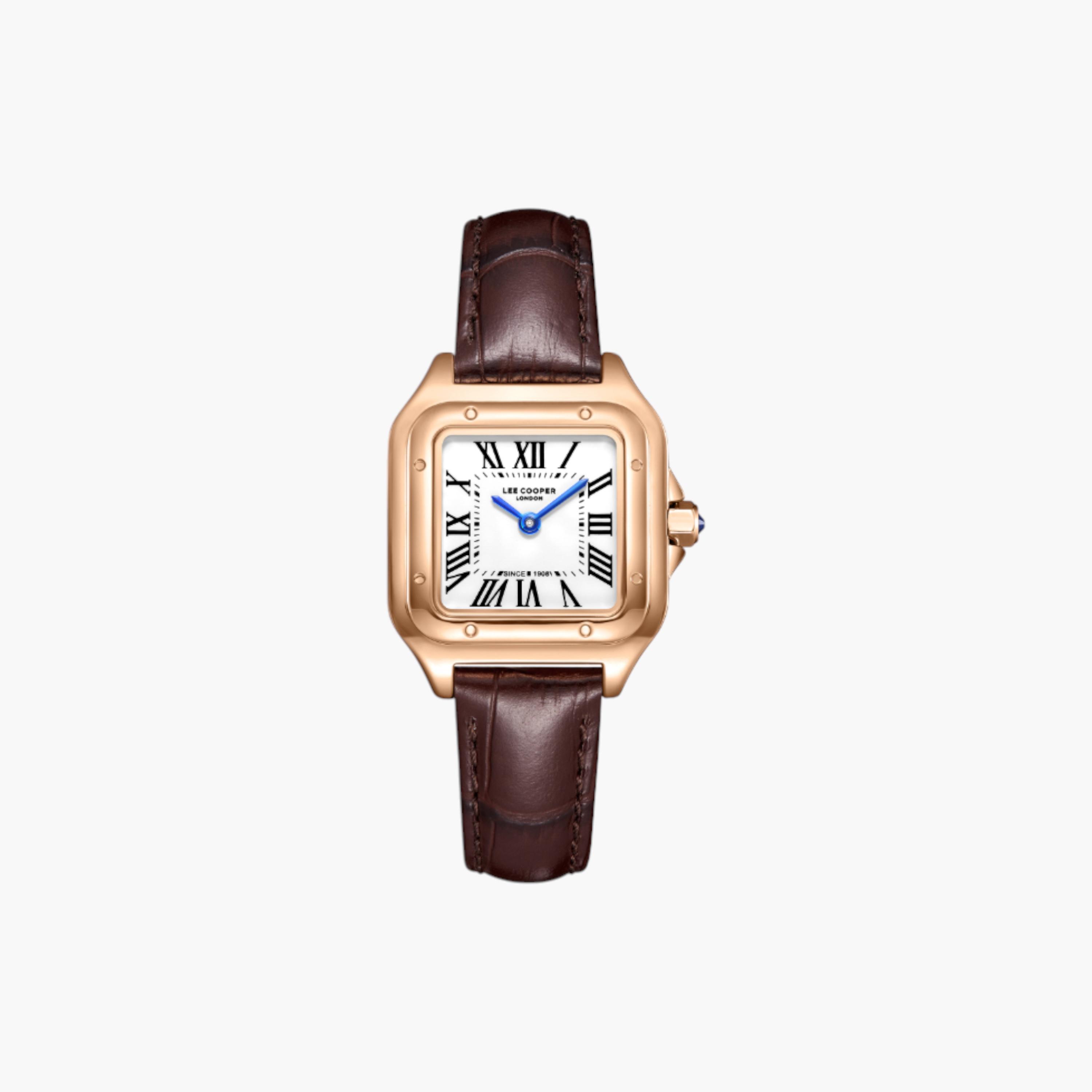 لي كوبر ساعة نسائية مربعة ذهبية وردية-women-watchesandjewellery-watches-image-1