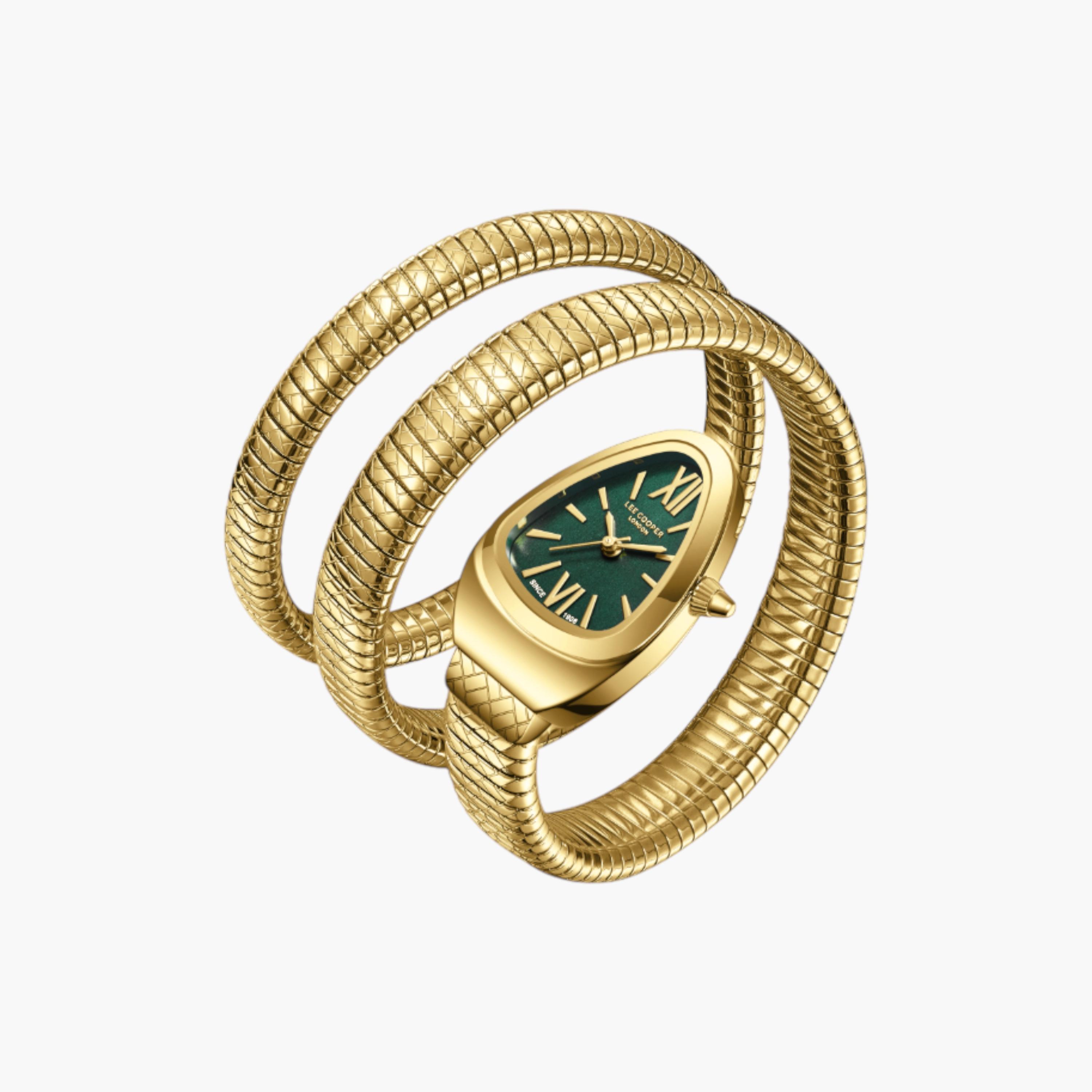 لي كوبر ساعة نسائية ذهبية بتصميم أفعى-women-watchesandjewellery-watches-image-2