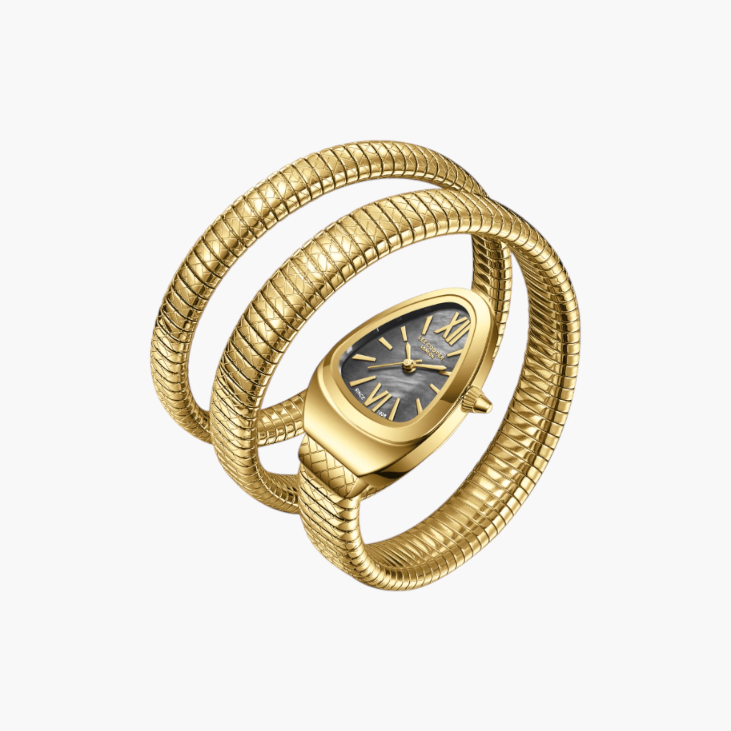 Lee Cooper Gold-Tone Snake Bracelet Watch-women-watchesandjewellery-watches-image-2