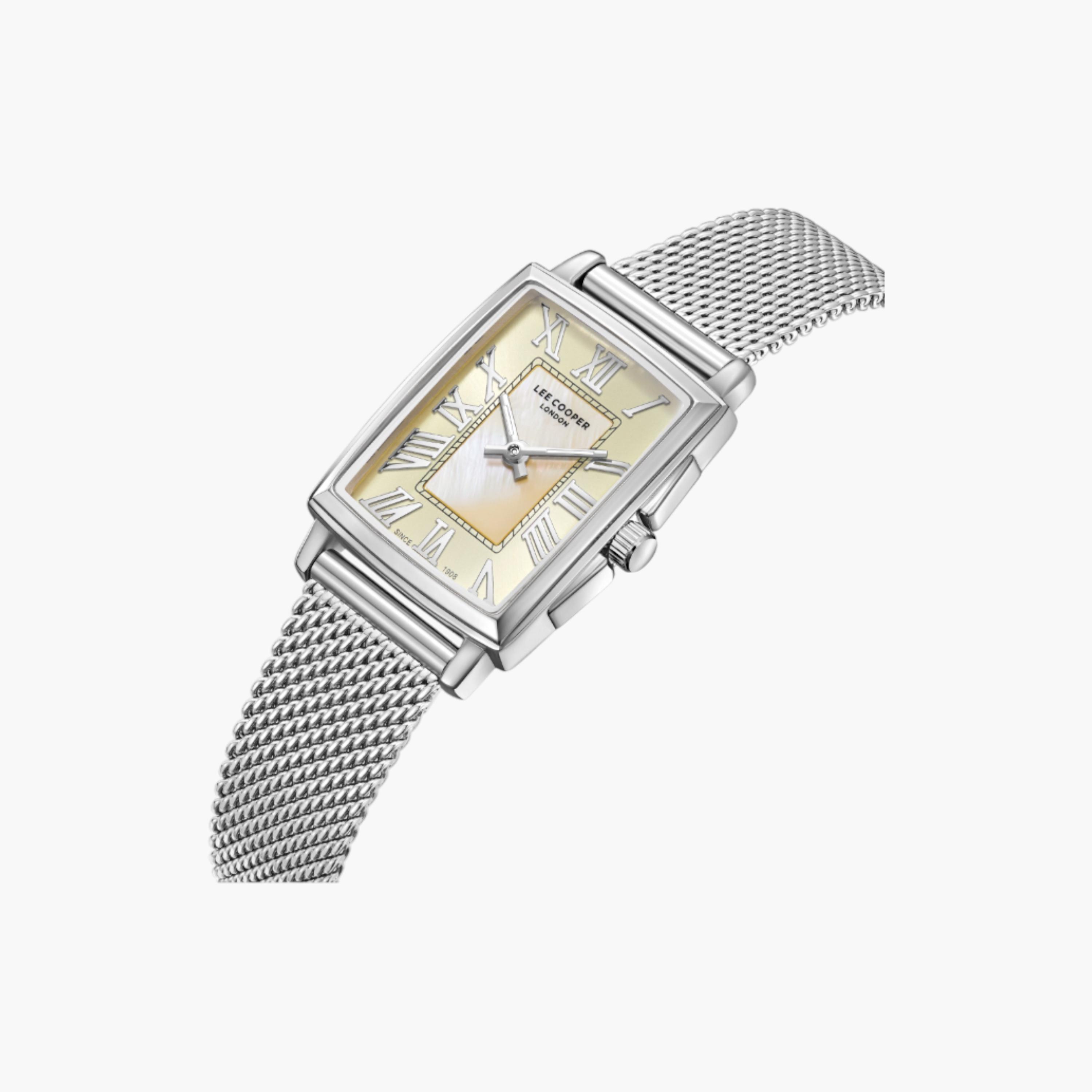 لي كوبر ساعة شبكية مستطيلة فضية بعقارب-women-watchesandjewellery-watches-image-2