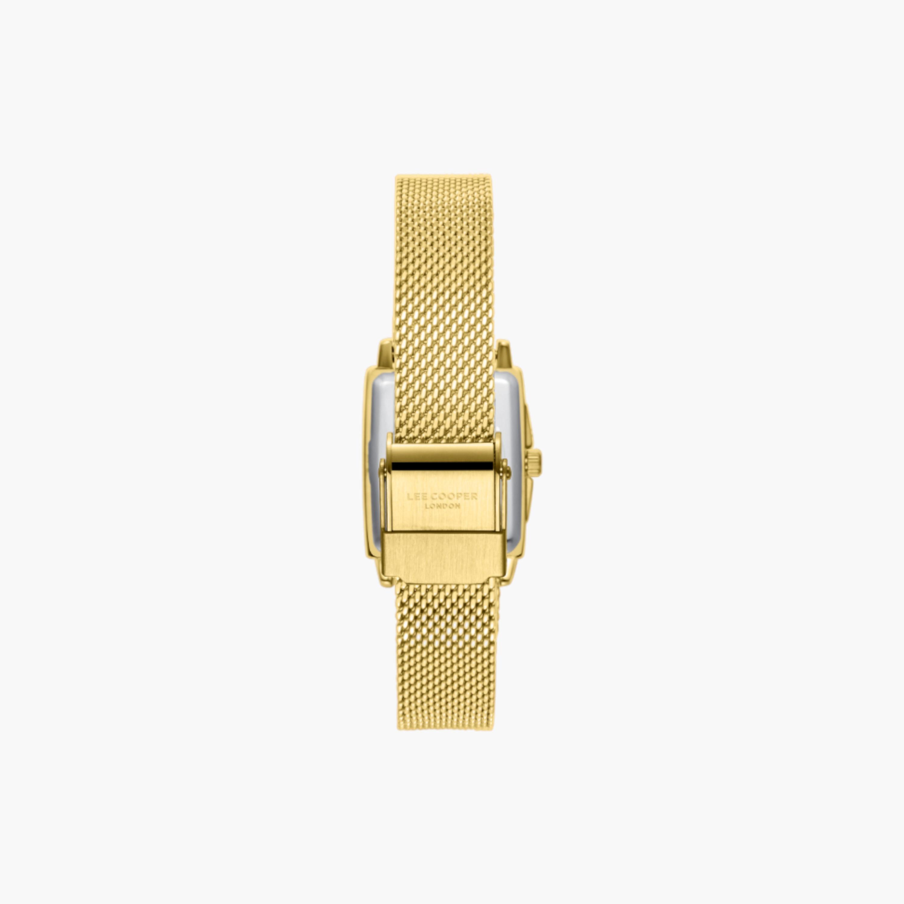 Lee Cooper Gold Rectangular Women's Mesh Watch-women-watchesandjewellery-watches-image-4