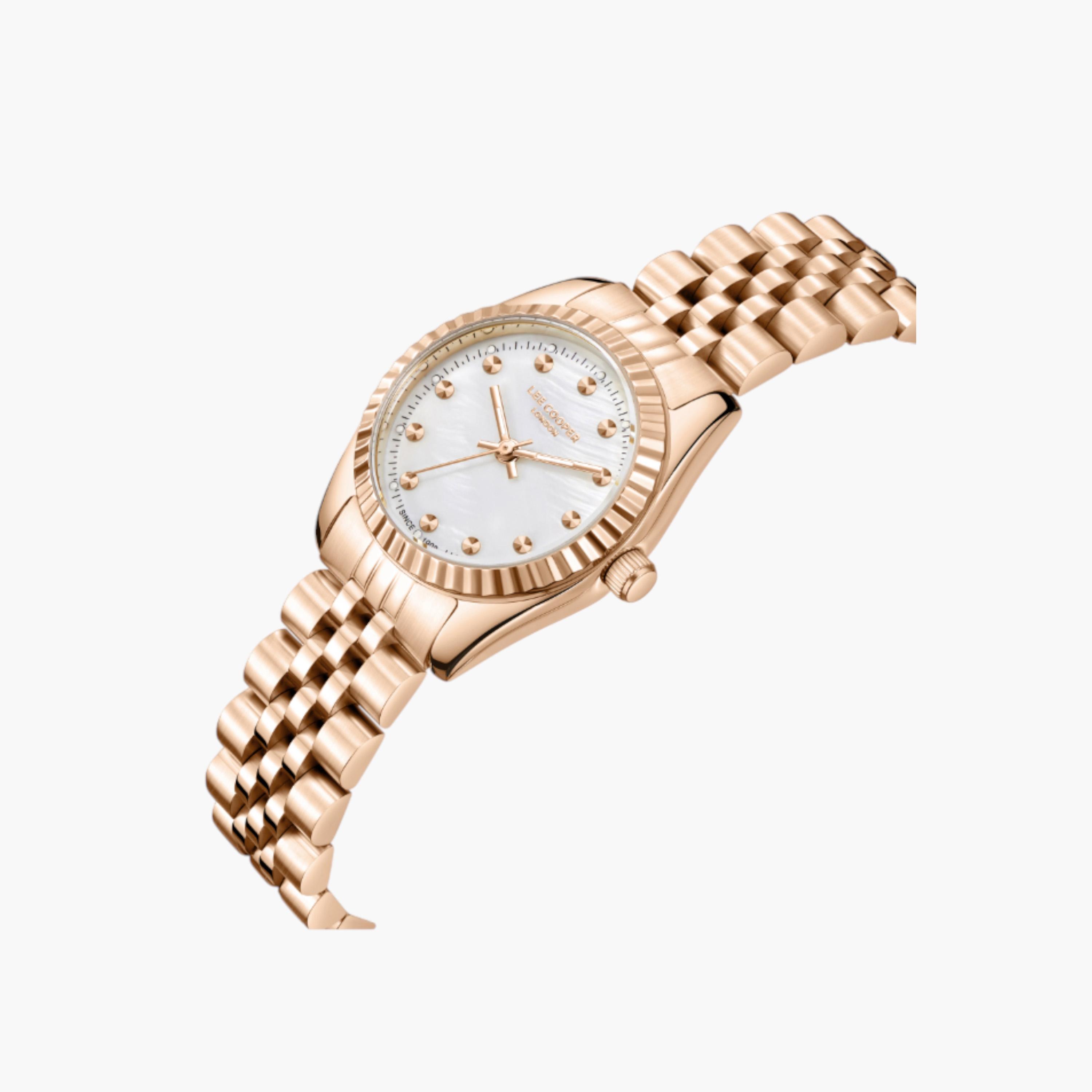 Lee Cooper Rose Gold Metal Strap Watch-women-watchesandjewellery-watches-image-2