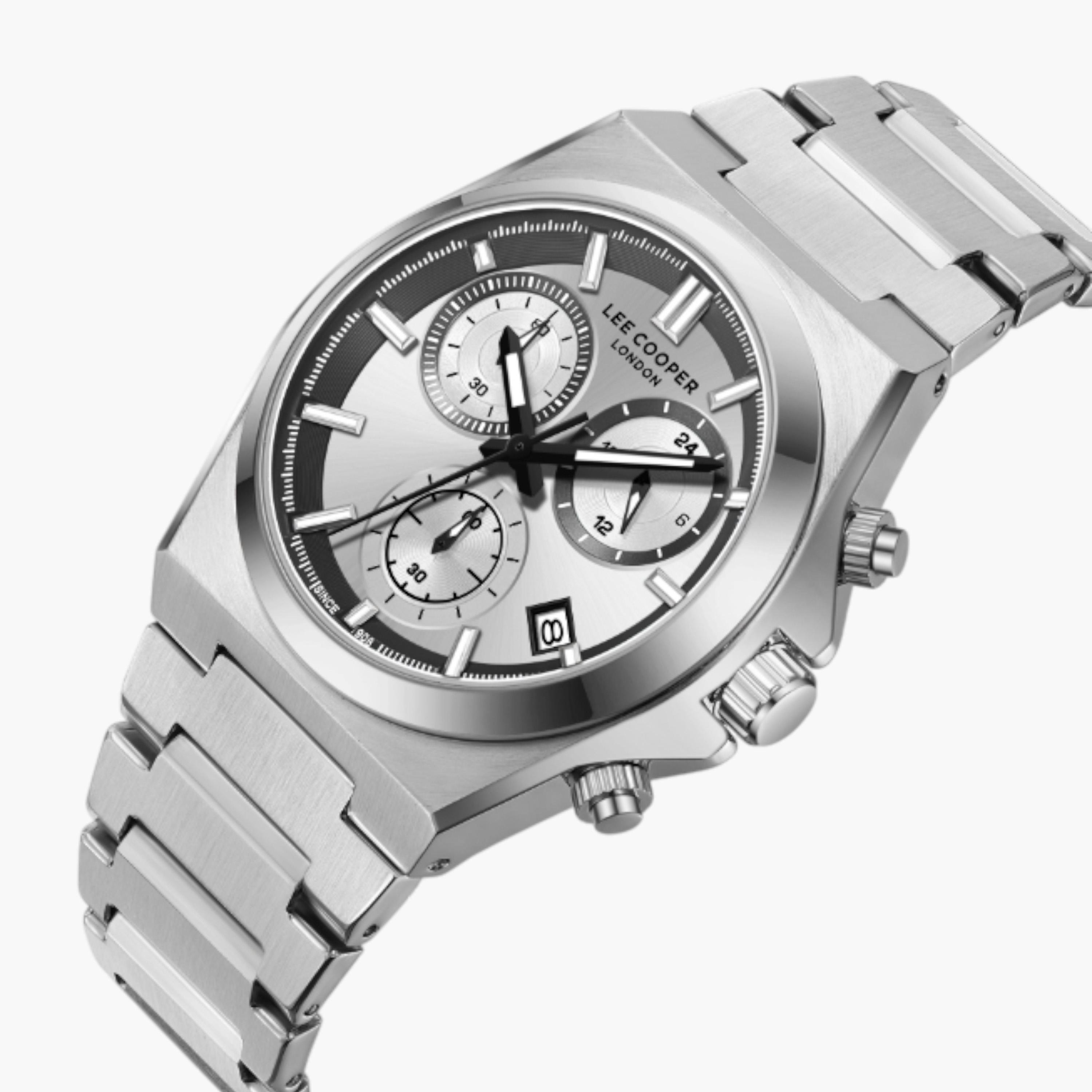 Lee Cooper Silver Stainless Steel Chronograph Watch-men-watchesandjewellery-watches-image-2