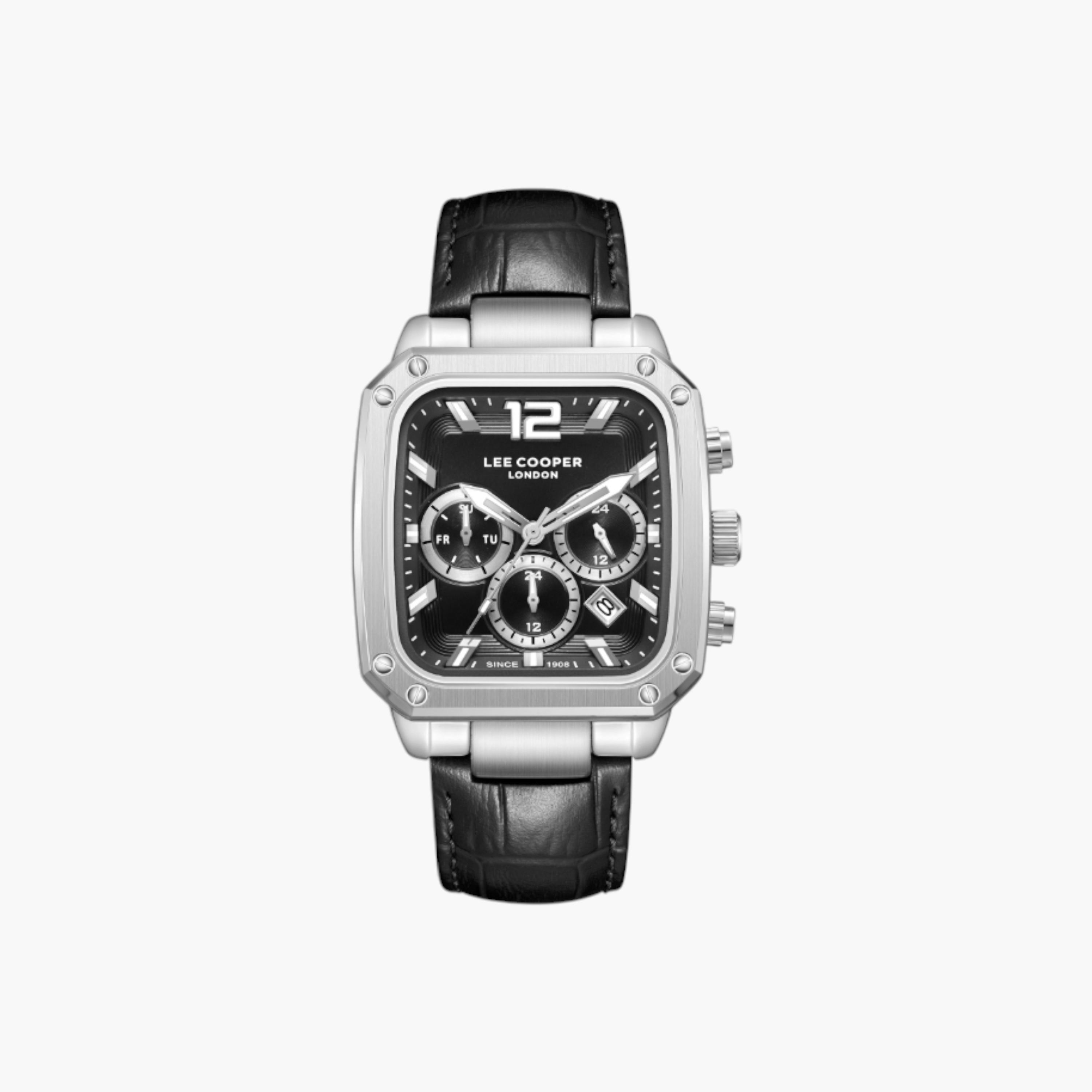 Lee Cooper Square Chronograph Men's Leather Watch-men-watchesandjewellery-watches-image-1