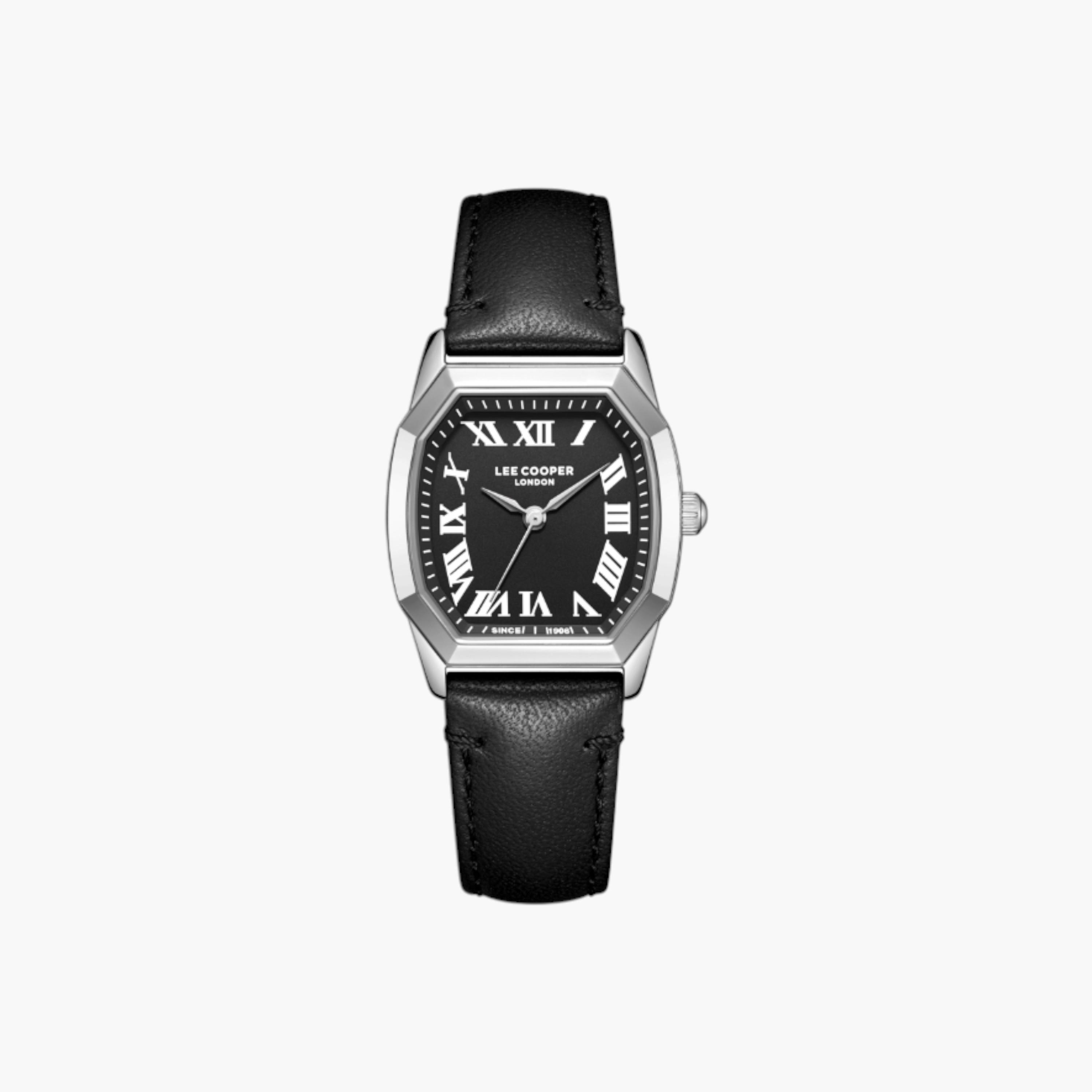 Lee Cooper Black Leather Strap Watch-women-watchesandjewellery-watches-image-1