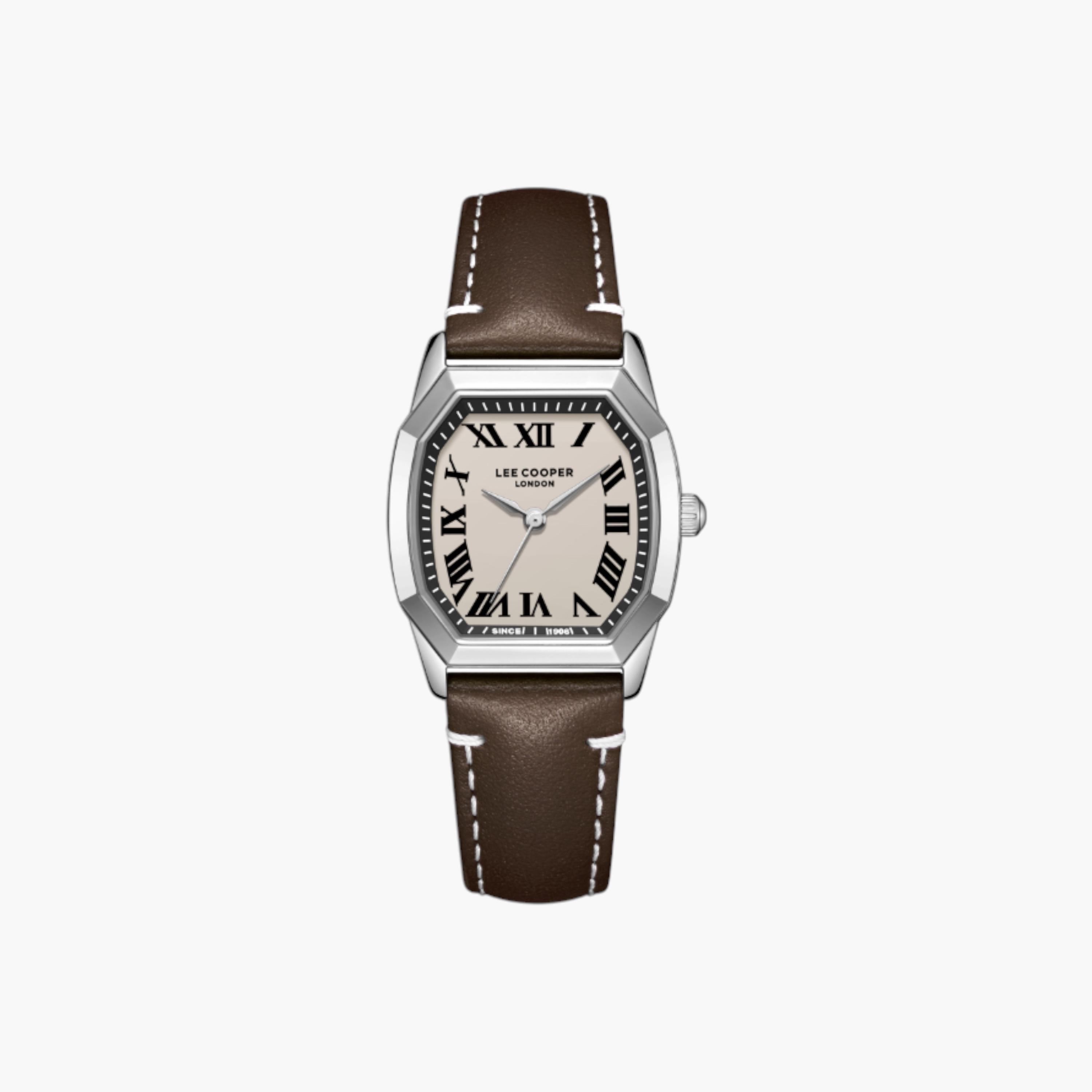 Lee Cooper Octagonal Analogue Watch, Leather Strap-women-watchesandjewellery-watches-image-1