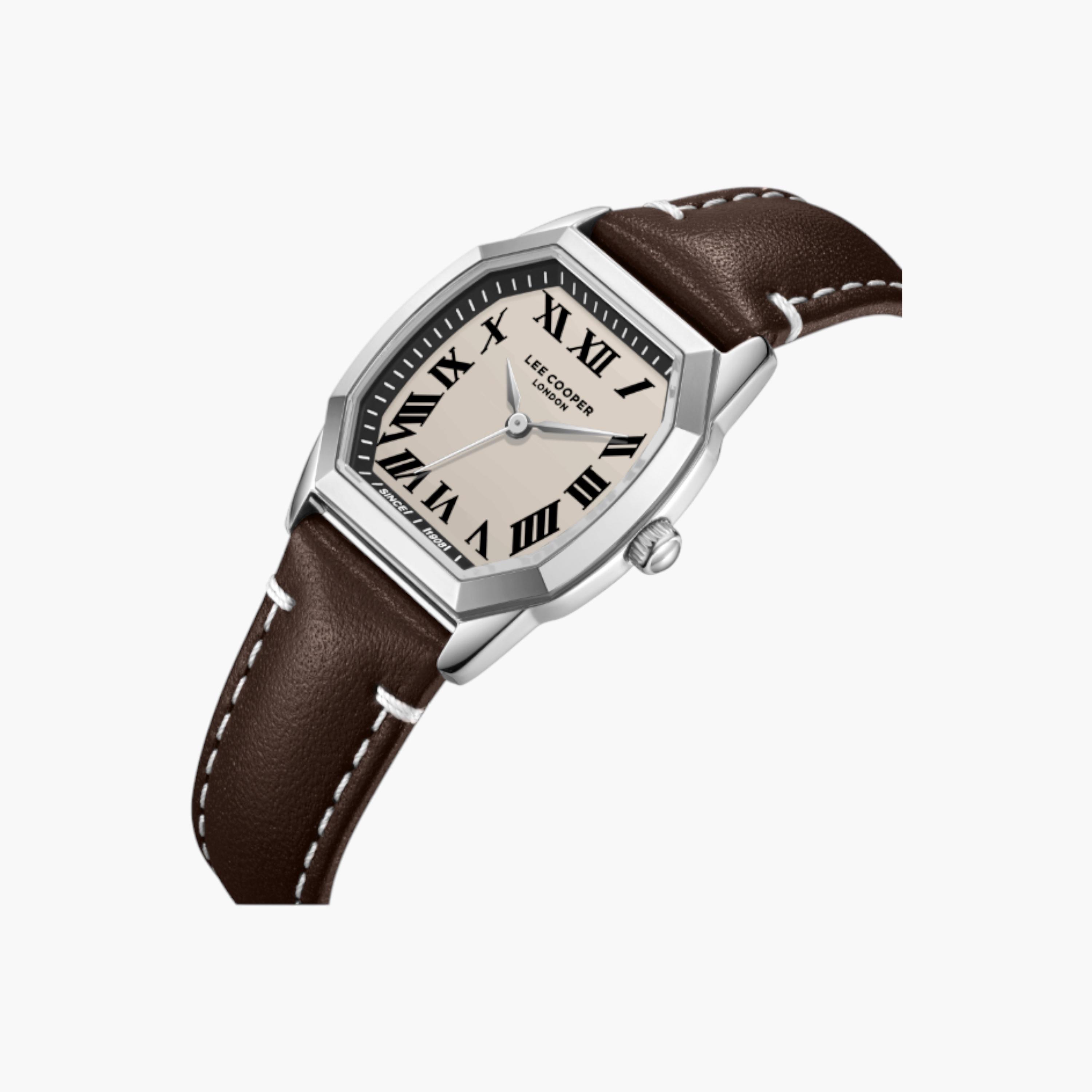 Lee Cooper Octagonal Analogue Watch, Leather Strap-women-watchesandjewellery-watches-image-2